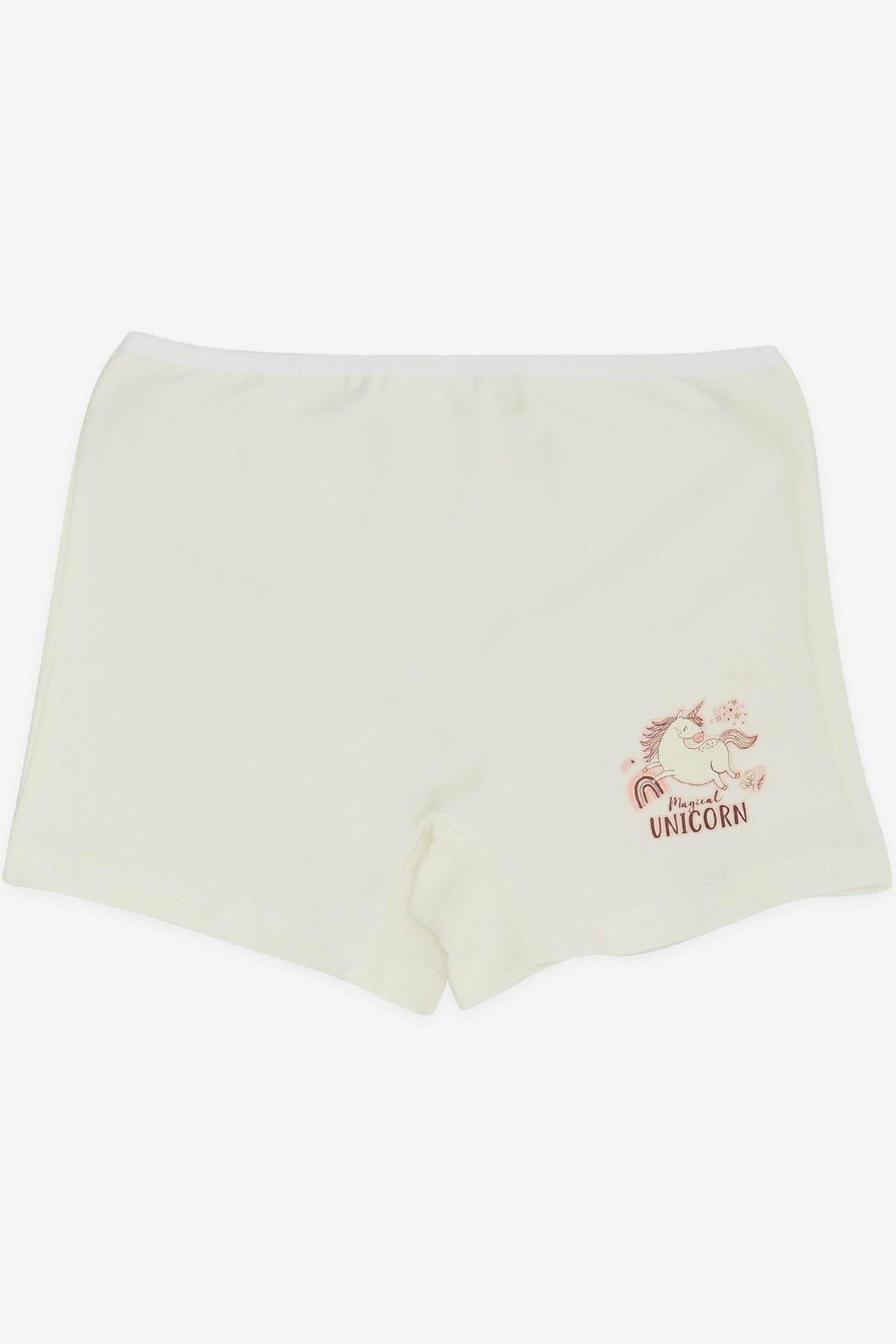 Breeze Kız Çocuk Boxer Unicorn Baskılı Ekru (5-11 Yaş)