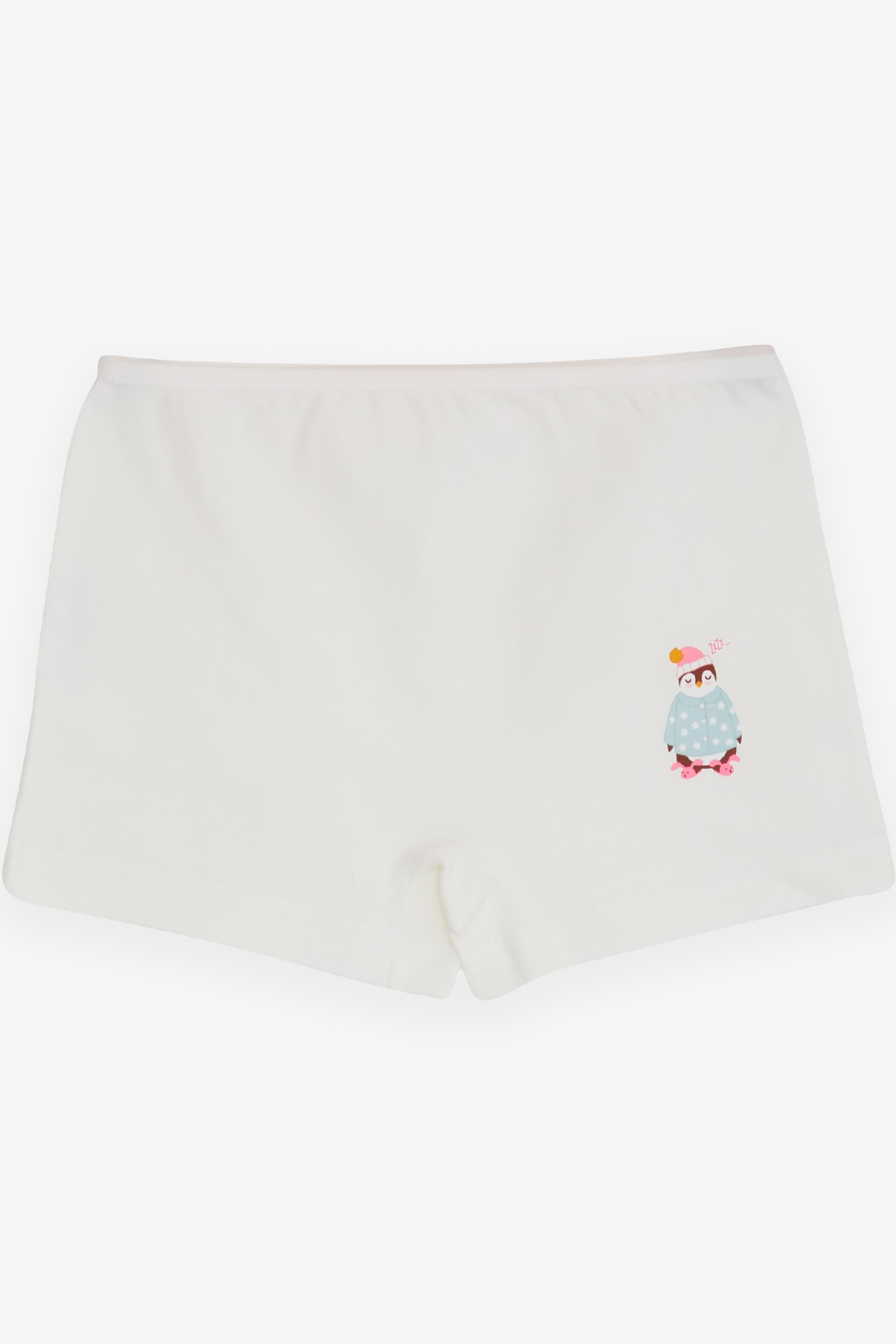 Breeze Kız Çocuk Boxer Uykucu Penguen Baskılı Ekru (5-11 Yaş)