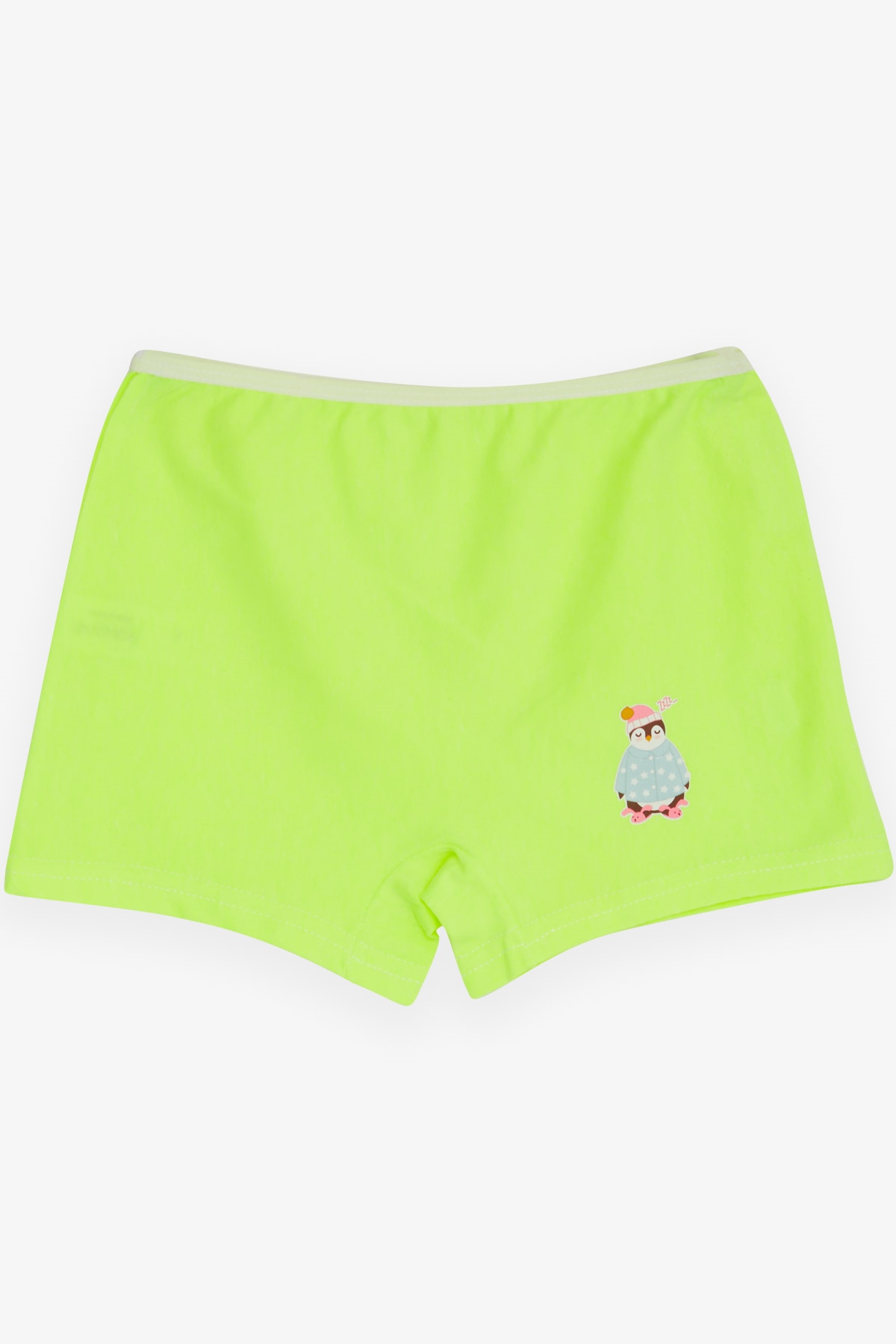 Breeze Kız Çocuk Boxer Uykucu Penguen Baskılı Neon Yeşil (5-11 Yaş)