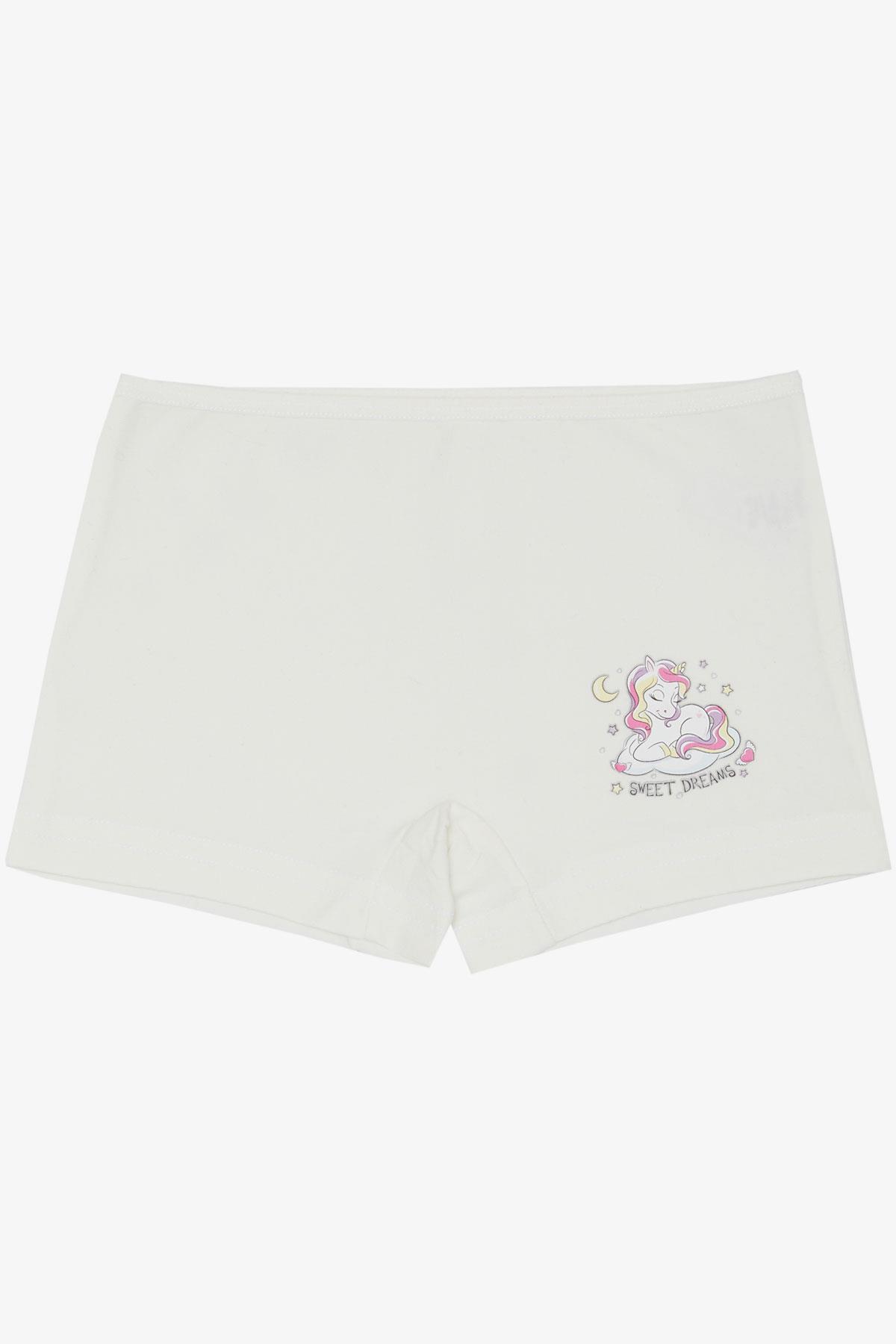 Breeze Kız Çocuk Boxer Uykucu Unicorn Baskılı Ekru (5-11 Yaş)