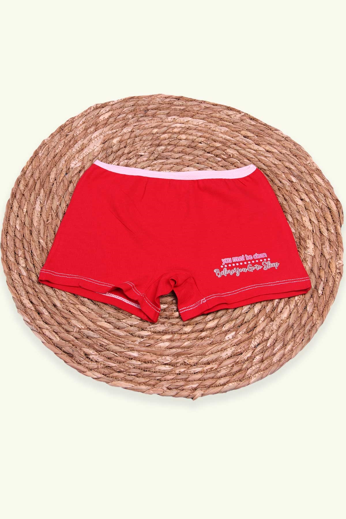 Breeze Kız Çocuk Boxer Yazı Baskılı Kırmızı (6 Yaş)