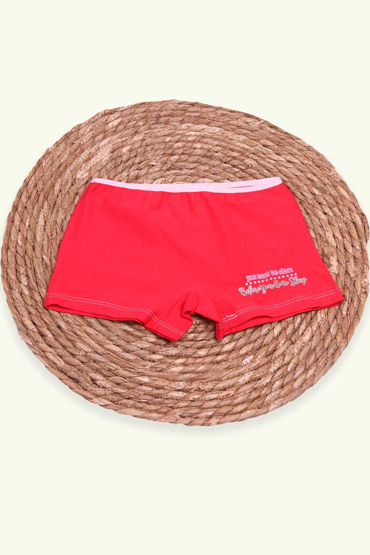 Breeze Kız Çocuk Boxer Yazı Baskılı Narçiçeği (6 Yaş)