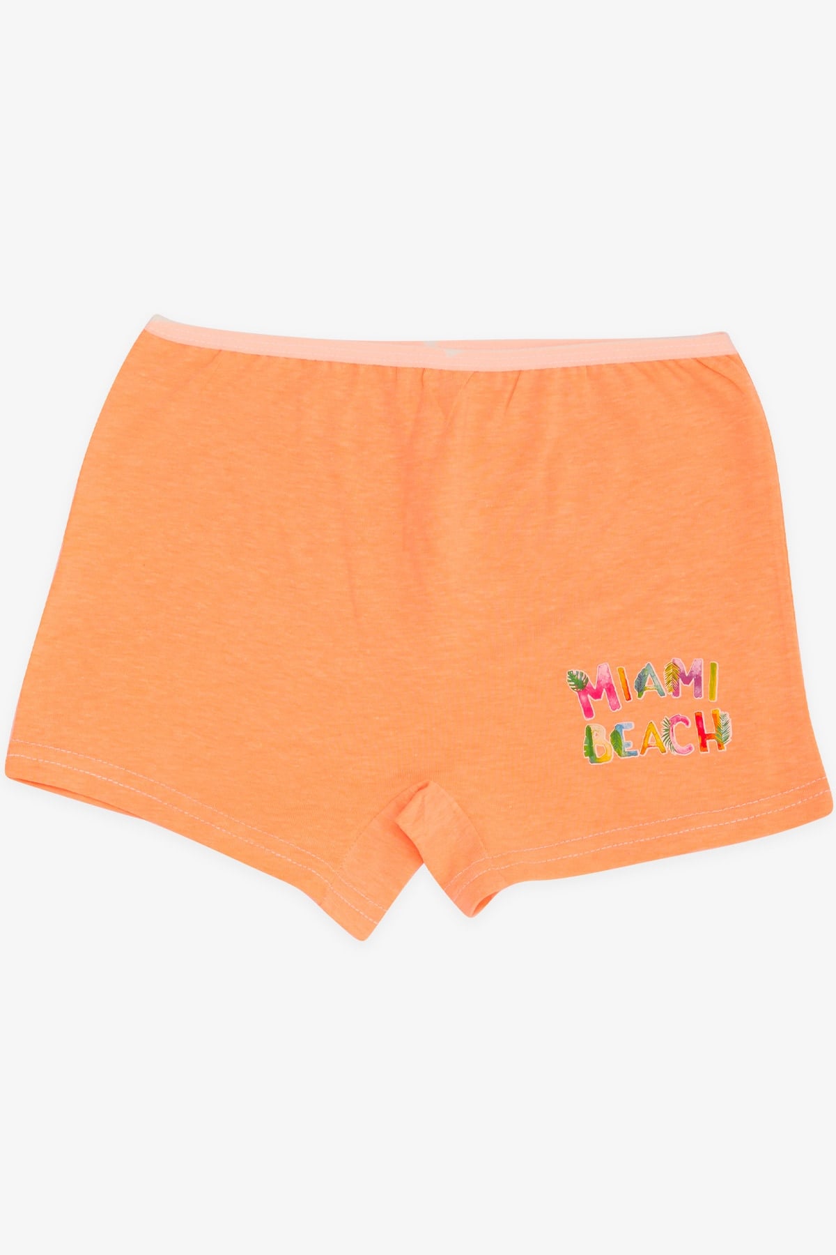 Breeze Kız Çocuk Boxer Yazı Baskılı Neon Turuncu (5-11 Yaş)