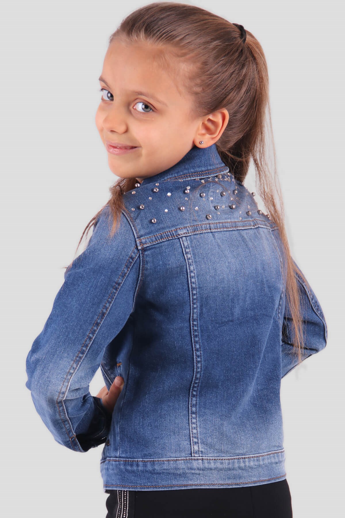 Kız Çocuk Ceket | Taşlı Mavi 1.5-5 Yaş - Breeze