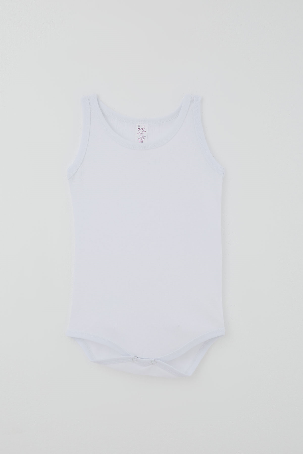 Breeze Kız Çocuk Çıtçıtlı Atlet Zıbın Body Basic Beyaz (1-3 Yaş)