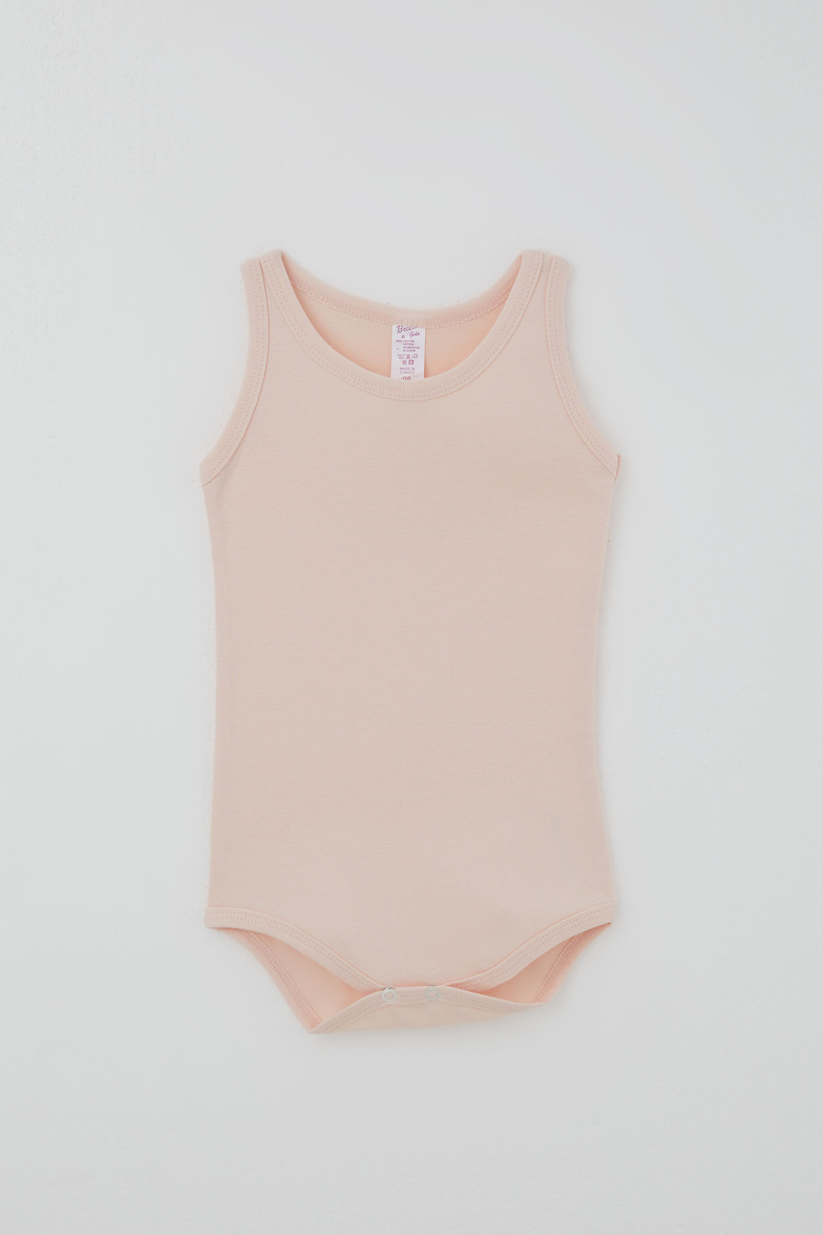 Breeze Kız Çocuk Çıtçıtlı Atlet Zıbın Body Basic Pudra (1-3 Yaş)
