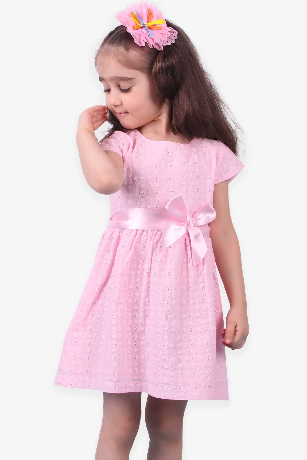 Breeze Kız Çocuk Elbise Basic Kurdeleli Pembe (3-8 Yaş)