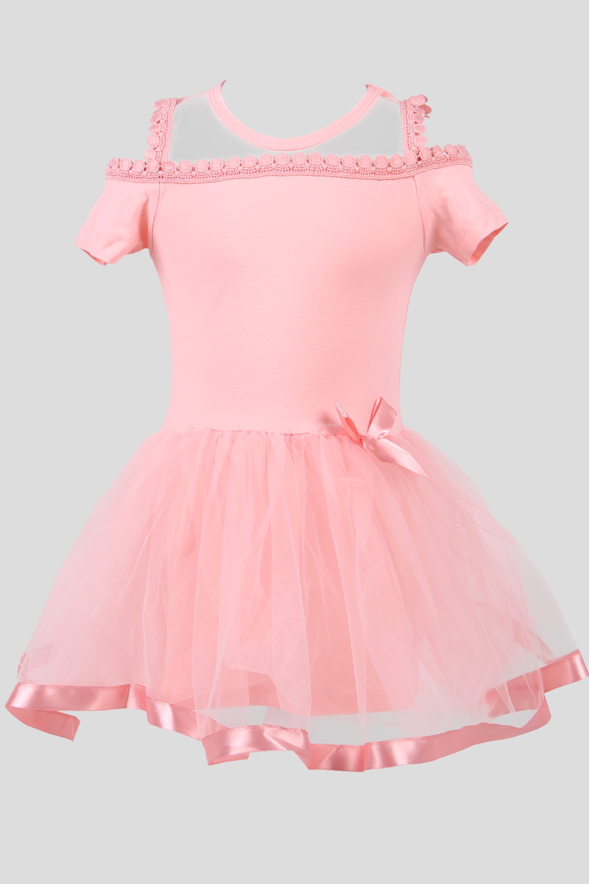 Breeze Kız Çocuk Elbise Basic Tüllü Somon (5-10 Yaş)