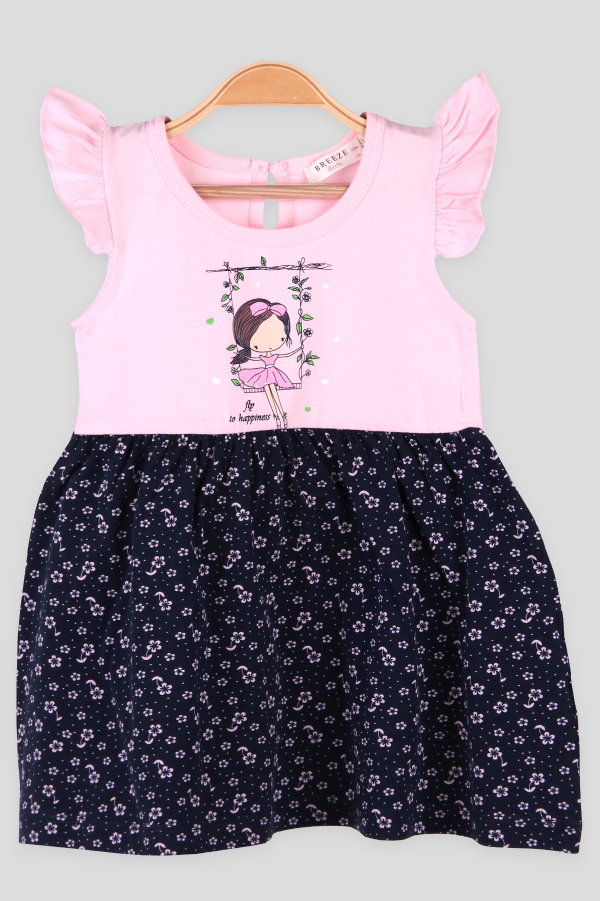 Breeze Kız Çocuk Elbise Çiçekli Pembe (1.5-5 Yaş)
