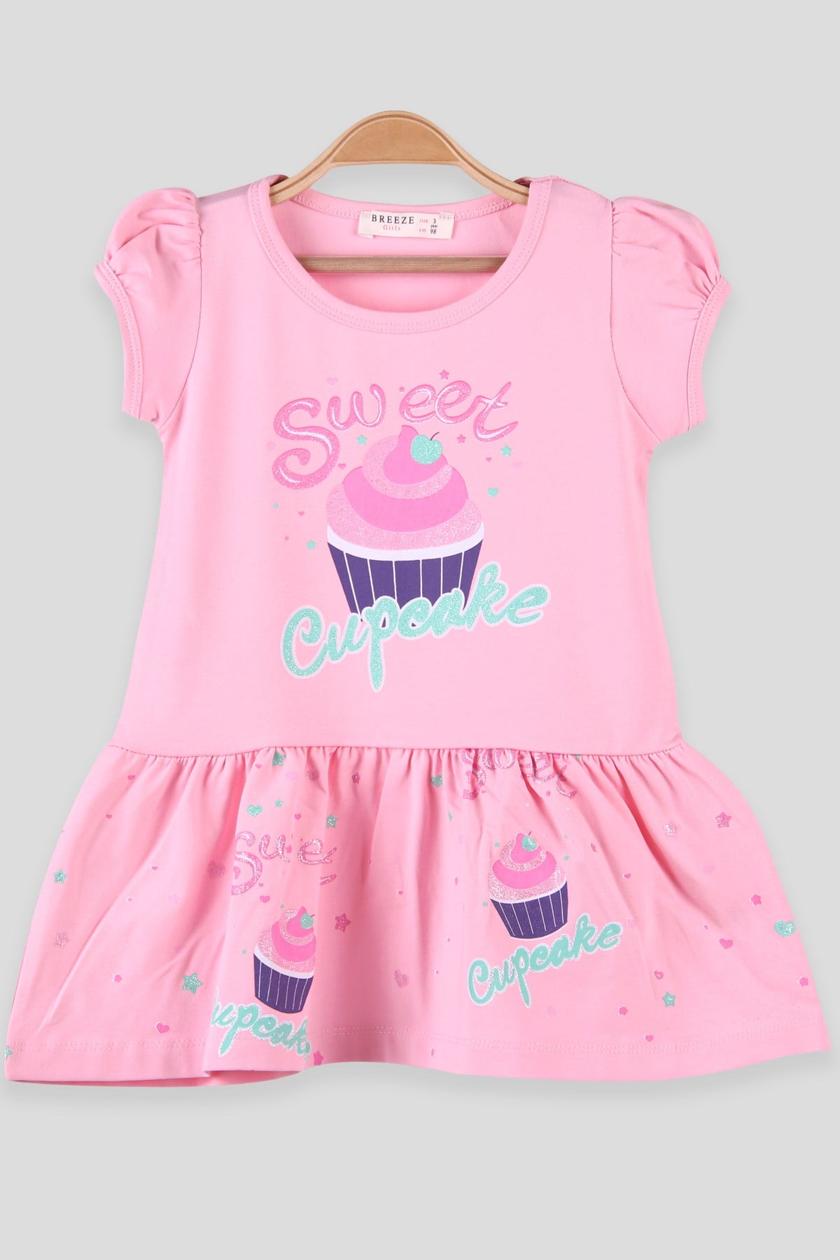 Breeze Kız Çocuk Elbise Dondurması Simli Pembe (3-8 Yaş)