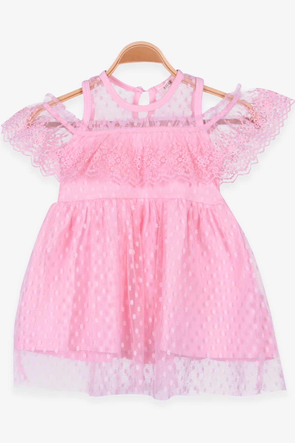 Breeze Kız Çocuk Elbise Güpürlü Pudra (1.5-5 Yaş)