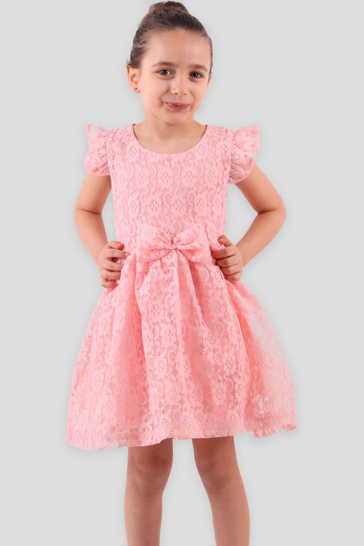 Somon 3-8 Yaş - Kız Çocuk Güpürlü Elbise | Breeze Girls