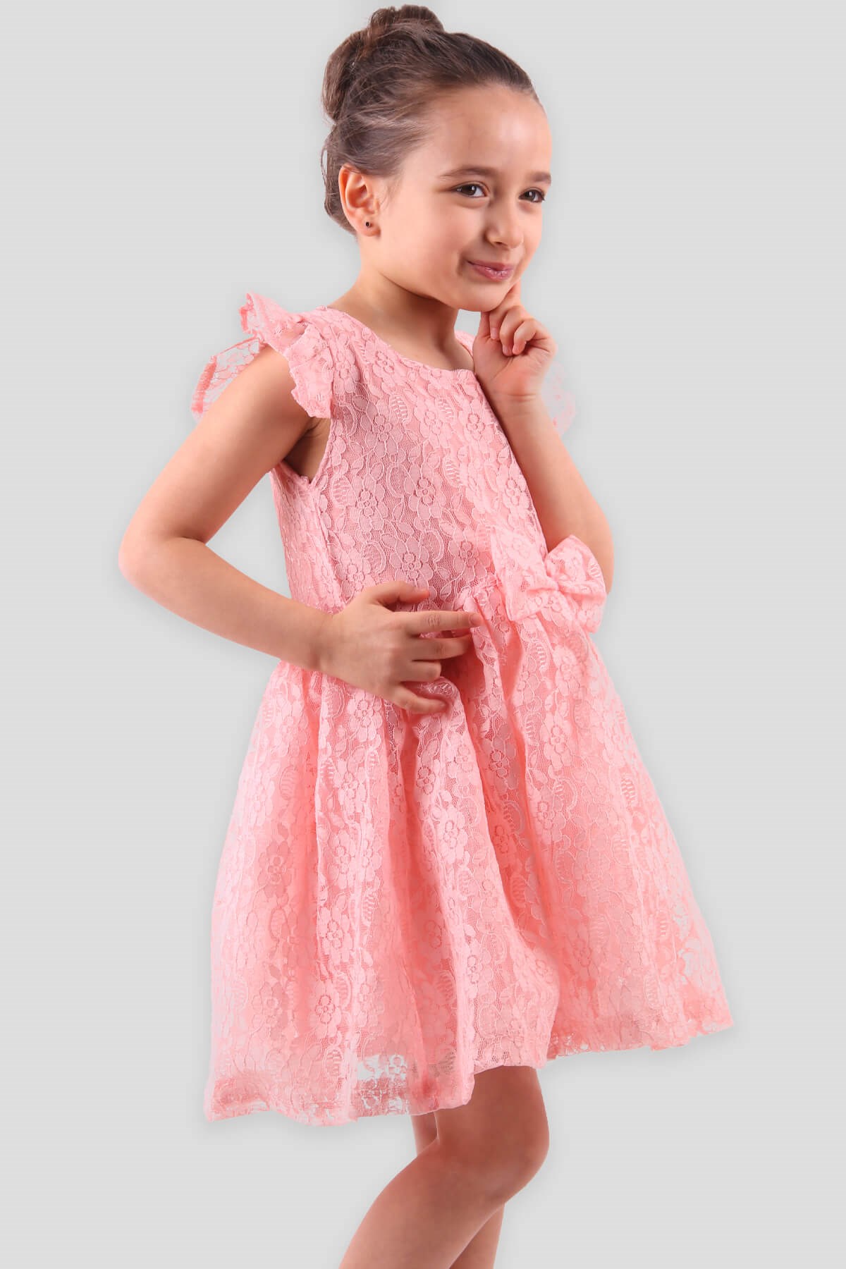 Somon 3-8 Yaş - Kız Çocuk Güpürlü Elbise | Breeze Girls