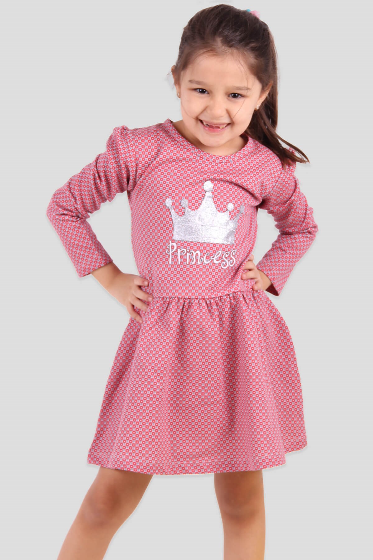 Kız Çocuk Elbisesi - Prenses Baskılı Narçiçeği 3-7 Yaş | Breeze