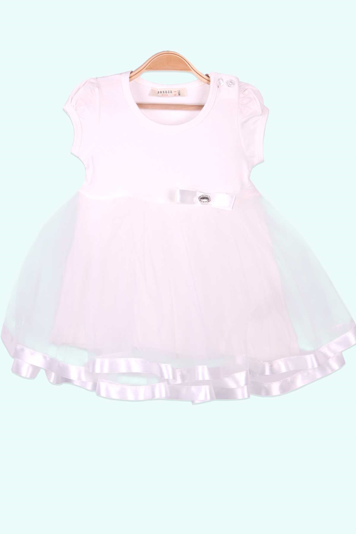 Breeze Kız Çocuk Elbise Tüllü Ekru (1.5-5 Yaş)