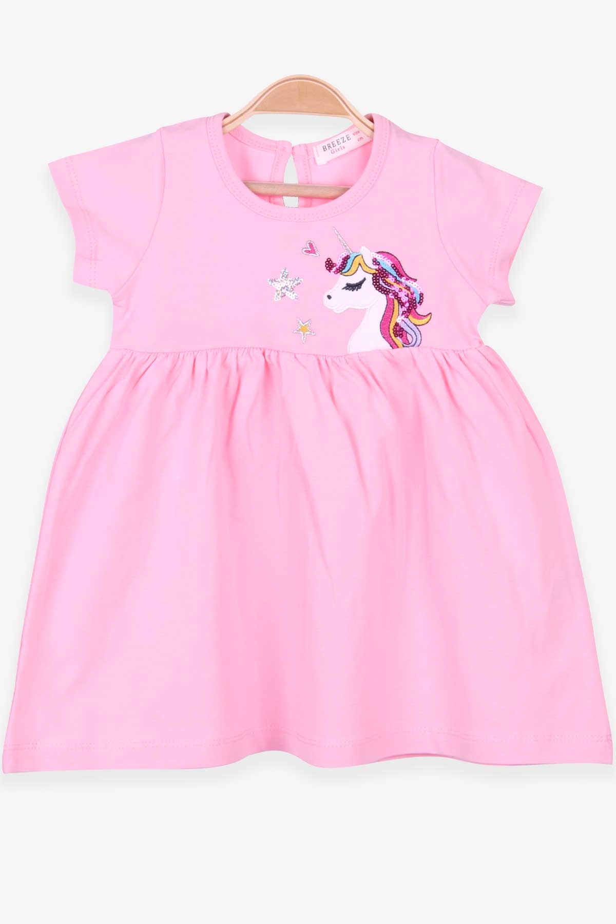 Breeze Kız Çocuk Elbise Unicorn Pudra (1.5-5 Yaş)