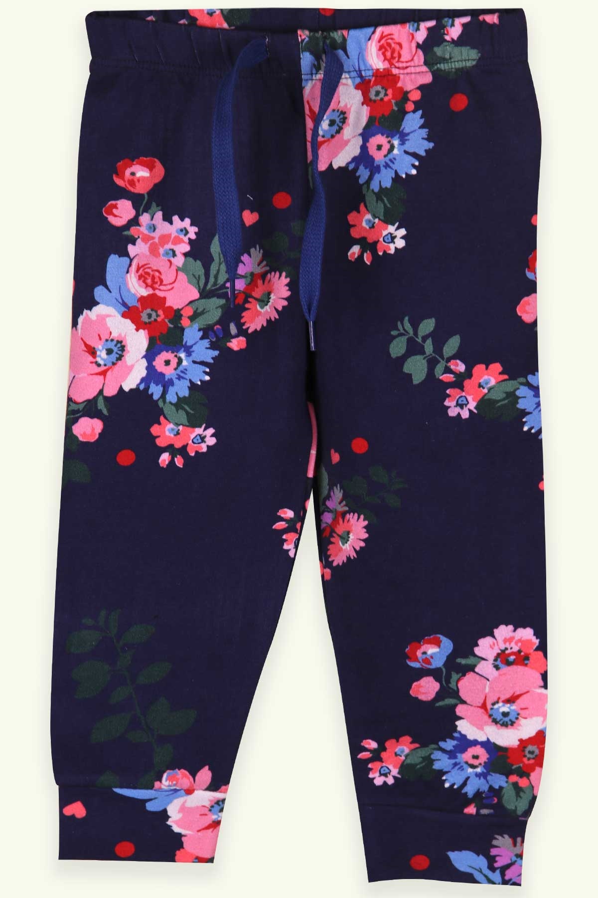 Breeze Kız Çocuk Eşofman Altı Çiçek Desenli Lacivert (1.5-5 Yaş)