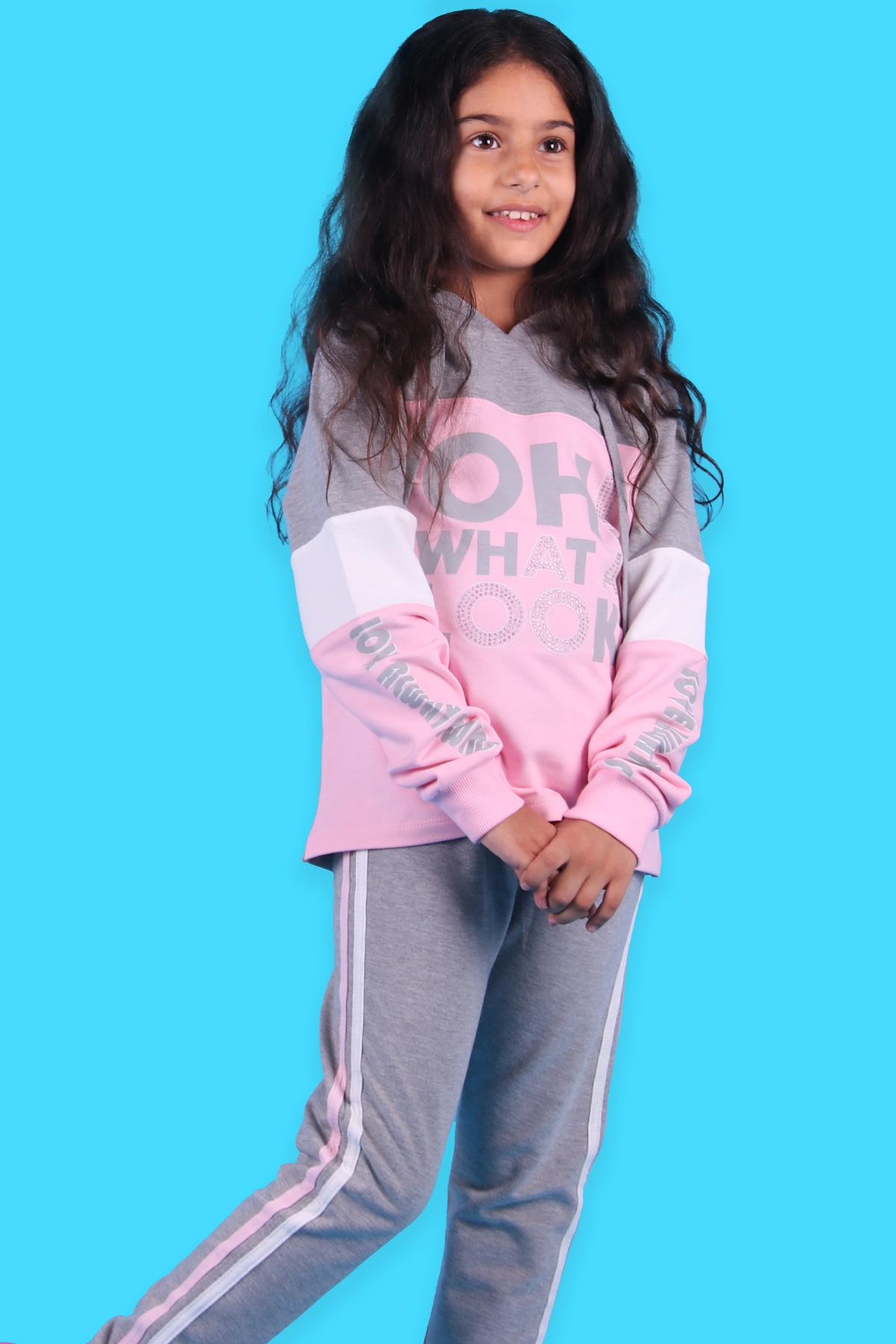 Breeze Kız Çocuk Eşofman Takımı Kapüşonlu Pudra (9-14 Yaş)