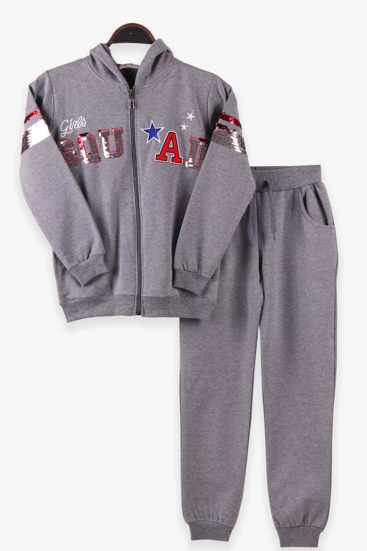Breeze Kız Çocuk Eşofman Takımı Pullu Gri (9 Yaş)