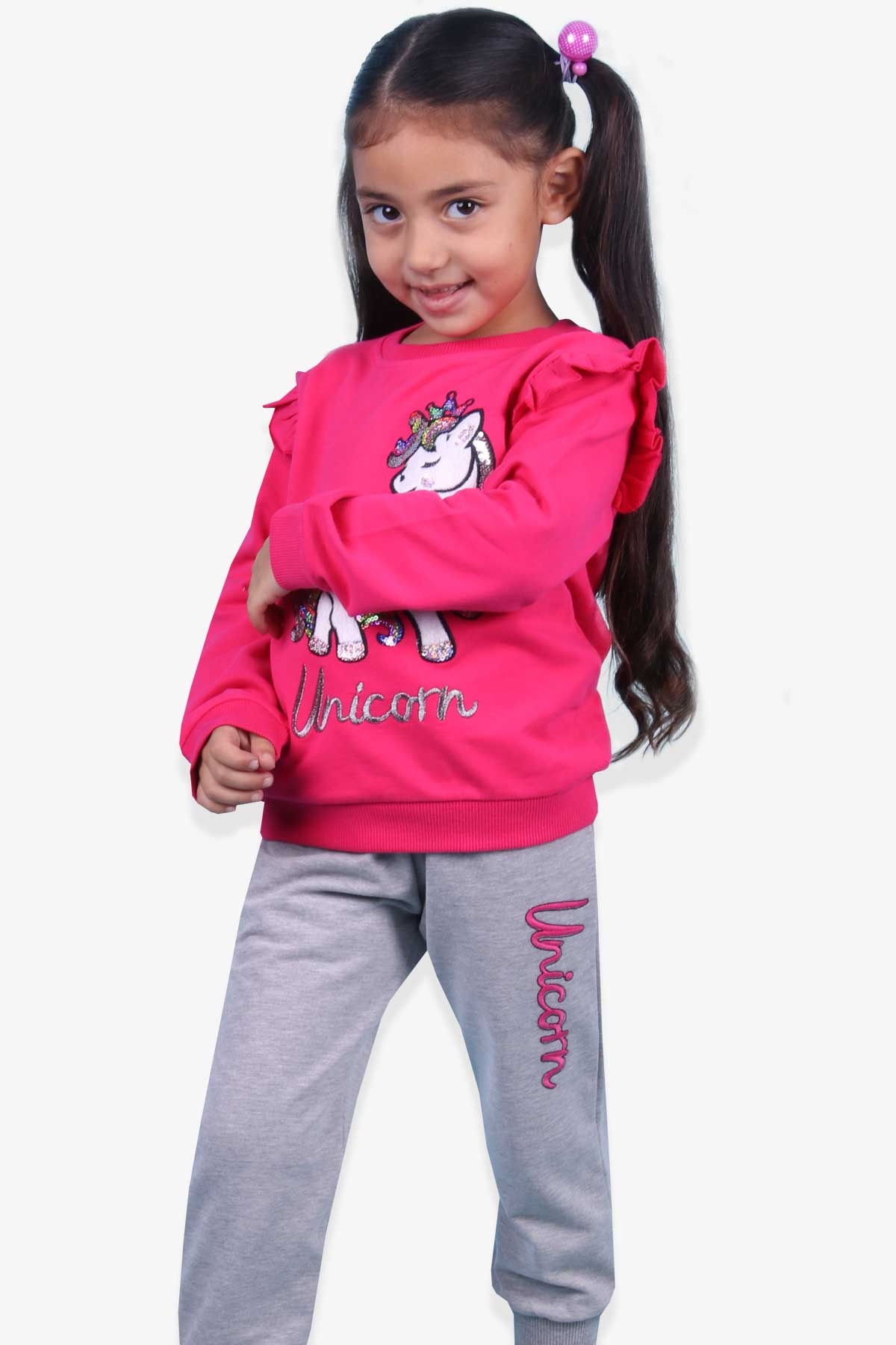 Breeze Kız Çocuk Eşofman Takımı Unicorn Fuşya (1.5-5 Yaş)