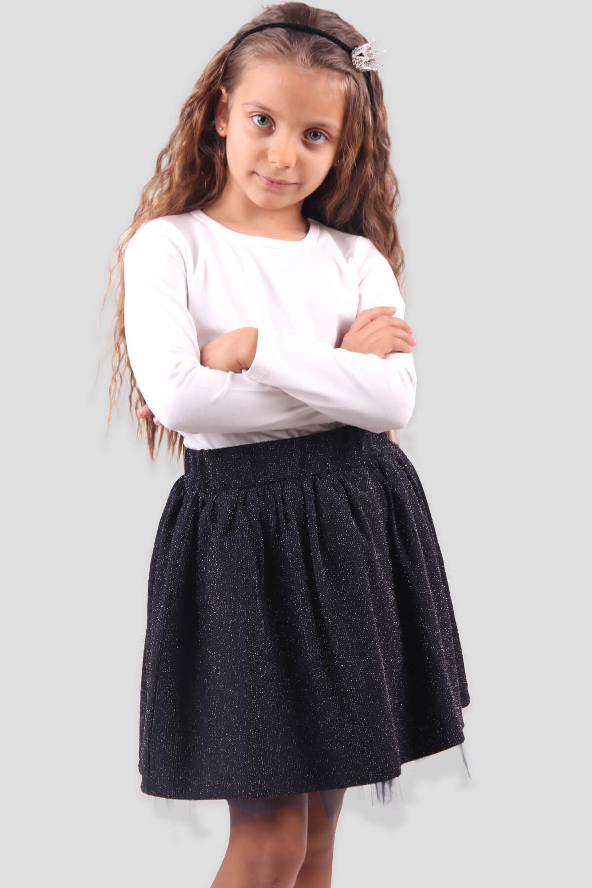 Simli Lacivert 5-10 Yaş - Kız Çocuk Etek | Breeze Girls
