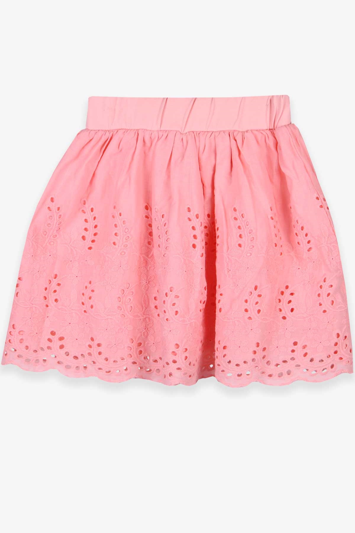 Breeze Kız Çocuk Etek Basic Güpürlü Somon (6-12 Yaş)