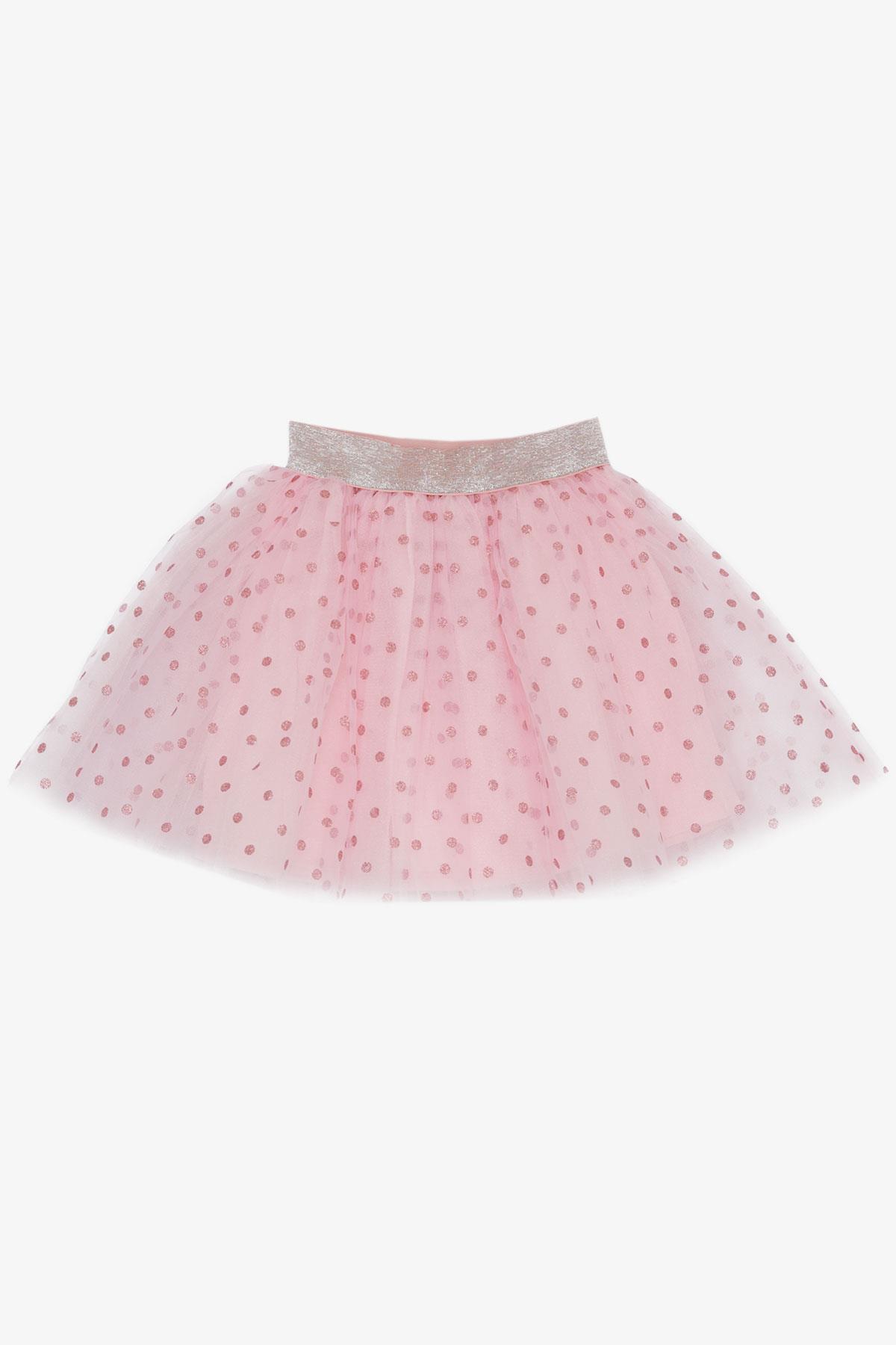 Breeze Kız Çocuk Etek Simli Puantiyeli Tüllü Pembe (5-10 Yaş)