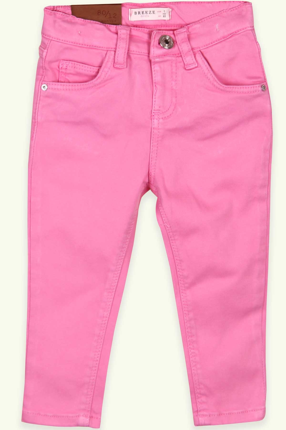 Breeze Kız Çocuk Gabardin Pantolon Basic Pembe (9 Ay-5 Yaş)