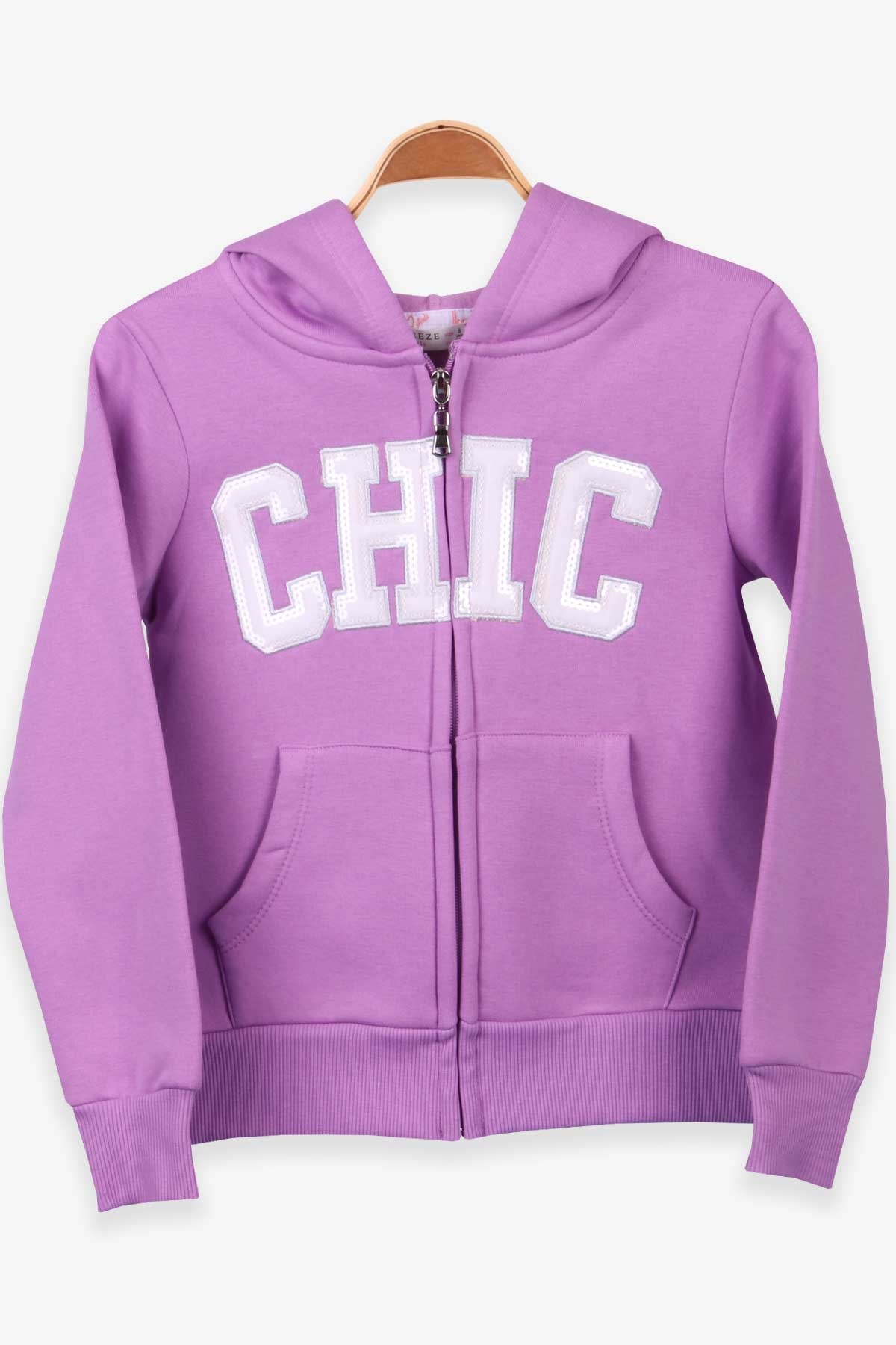 Breeze Kız Çocuk Hırka Pullu Nakışlı Eflatun (8-14 Yaş)