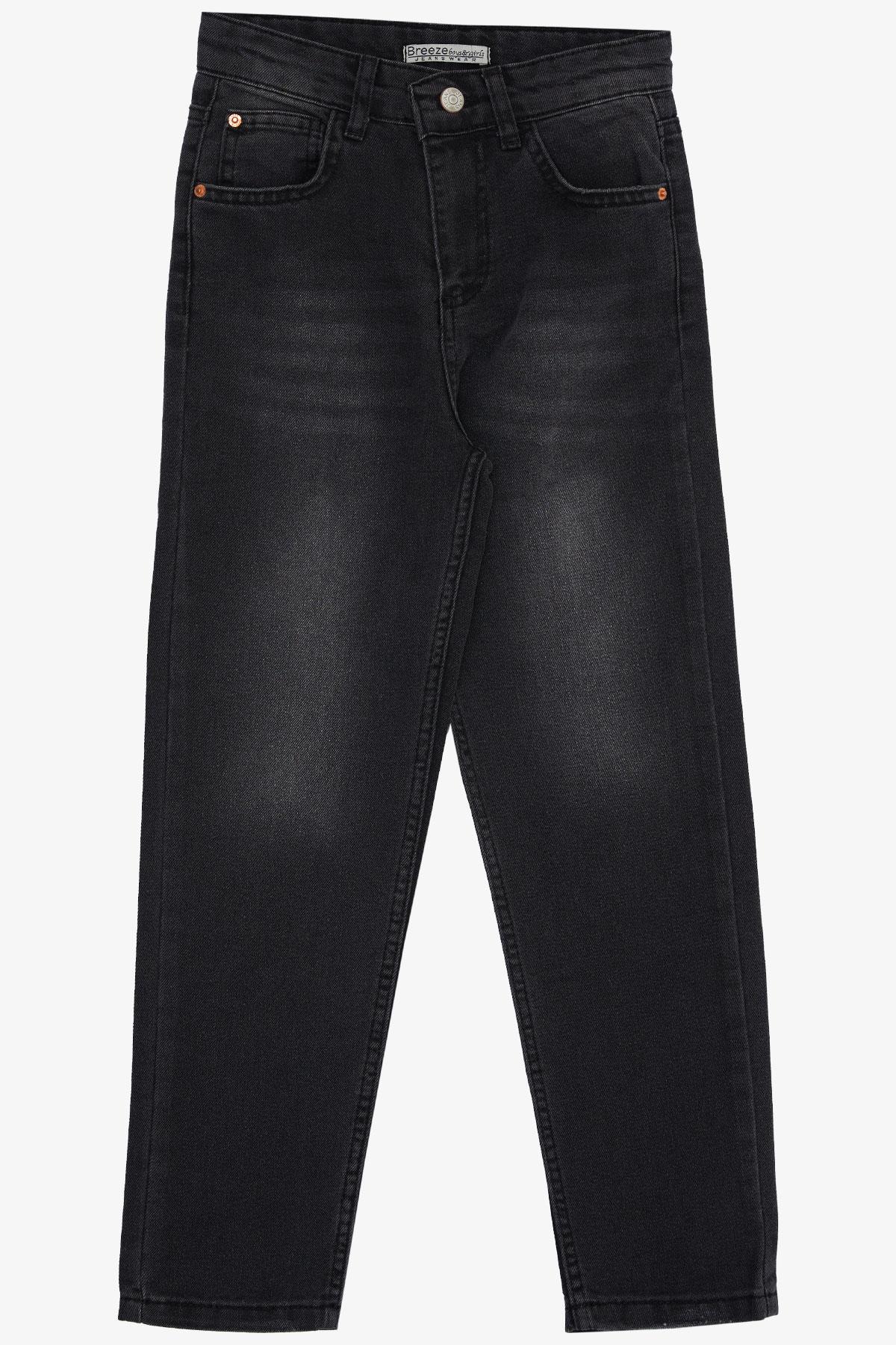 Breeze Kız Çocuk Jean Pantalon Taşlanmış Cepli Siyah (10-14 Yaş)