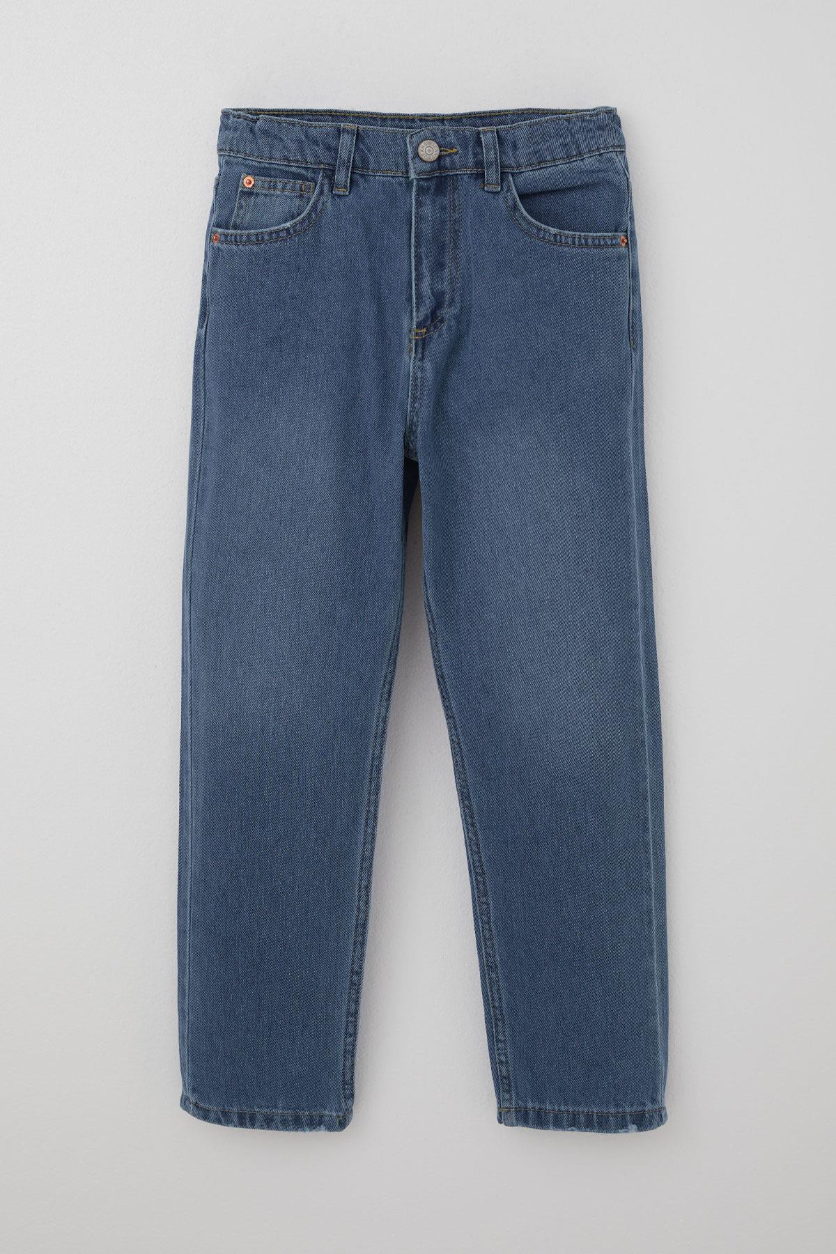Breeze Kız Çocuk Kot Pantolon Cepli Mavi (10-14 Yaş)