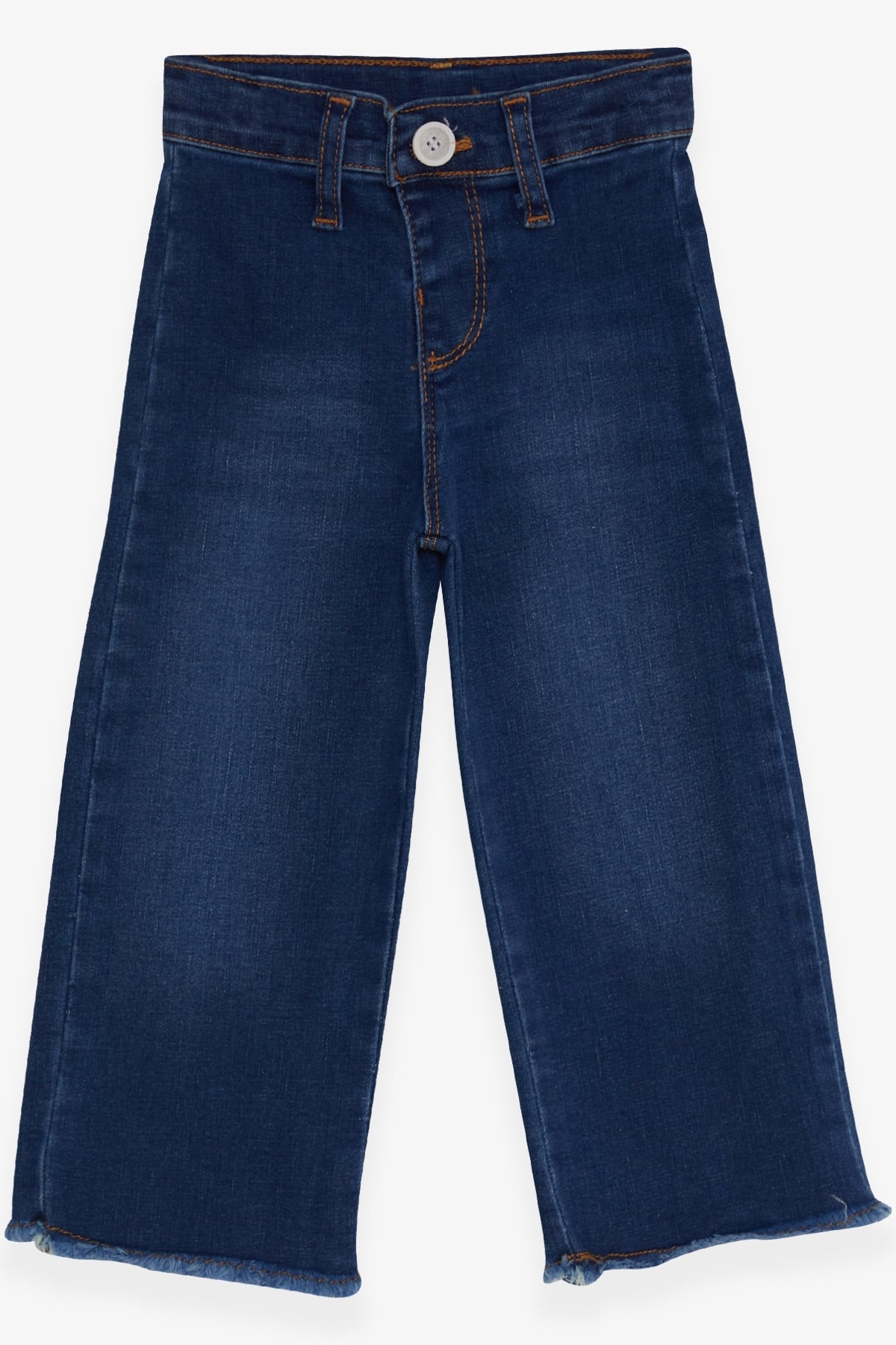 Breeze Kız Çocuk Kot Pantolon Paçası Püsküllü Koyu Mavi (1.5-5 Yaş)