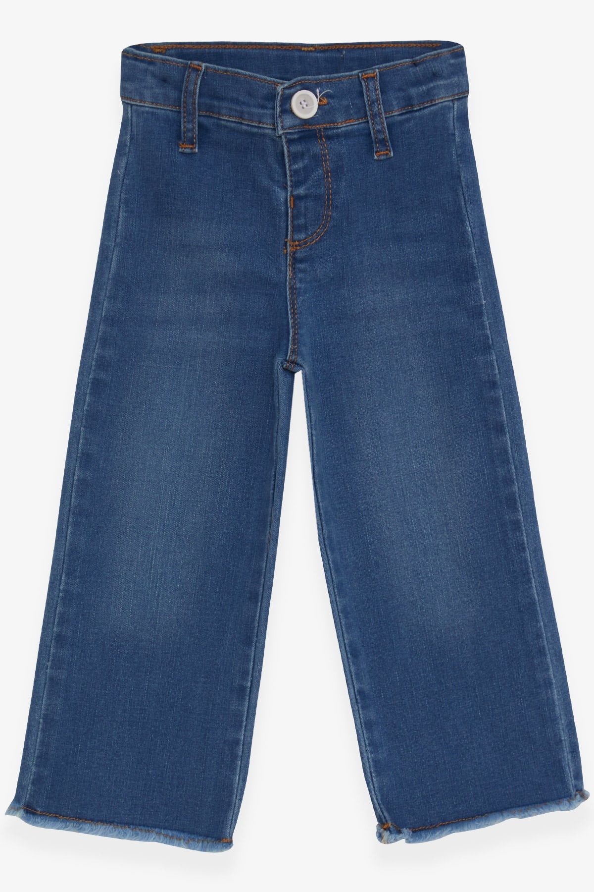 Breeze Kız Çocuk Kot Pantolon Paçası Püsküllü Mavi (1.5-5 Yaş)