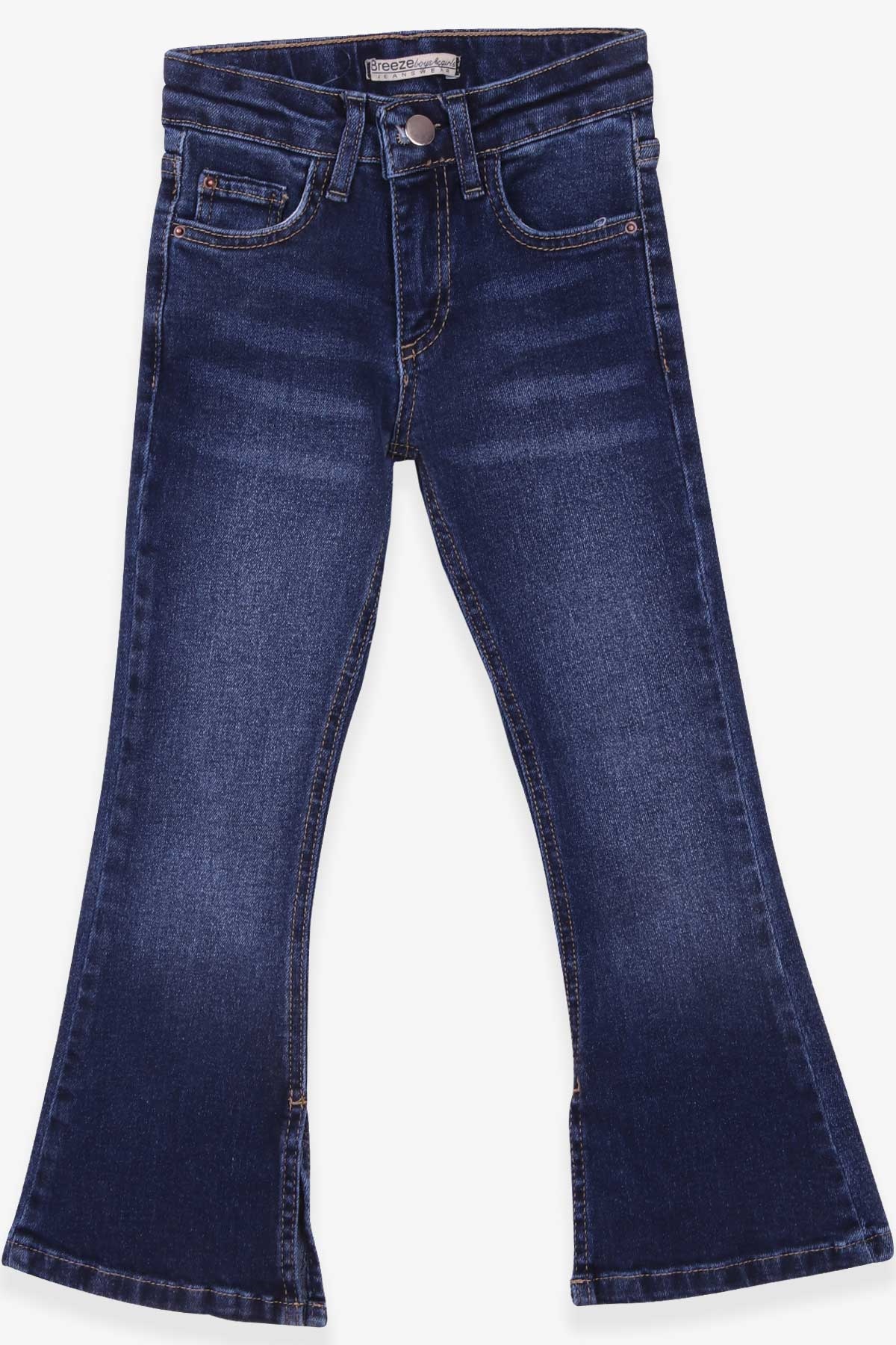 Breeze Kız Çocuk Kot Pantolon Paçası Yırtmaçlı Koyu Mavi (10-14 Yaş)