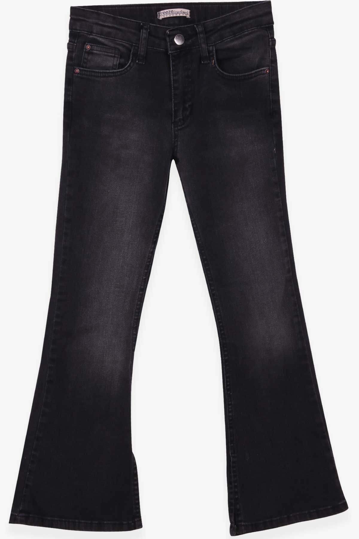 Breeze Kız Çocuk Kot Pantolon Paçası Yırtmaçlı Siyah (10-14 Yaş)