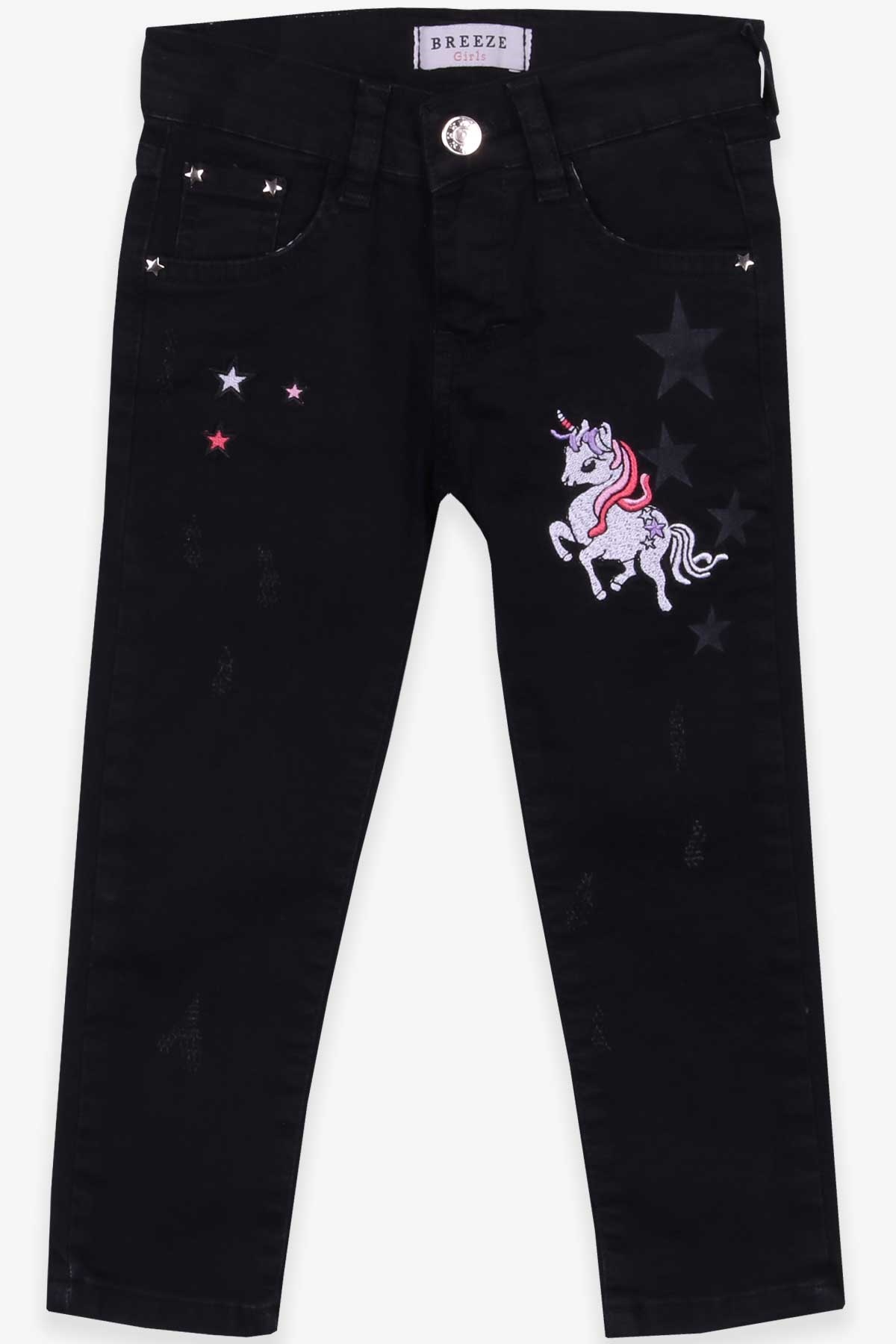 Breeze Kız Çocuk Kot Pantolon Unicorn Siyah (2-6 Yaş)