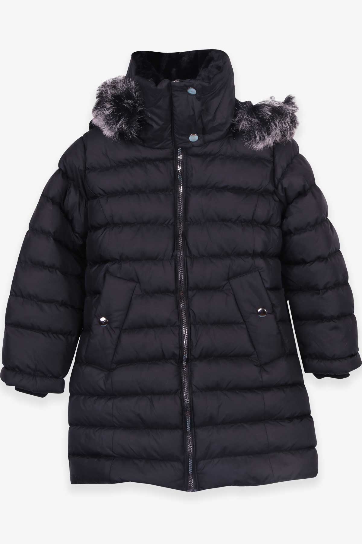 Breeze Kız Çocuk Mont Kapüşonlu Parka Siyah (7-10 Yaş)