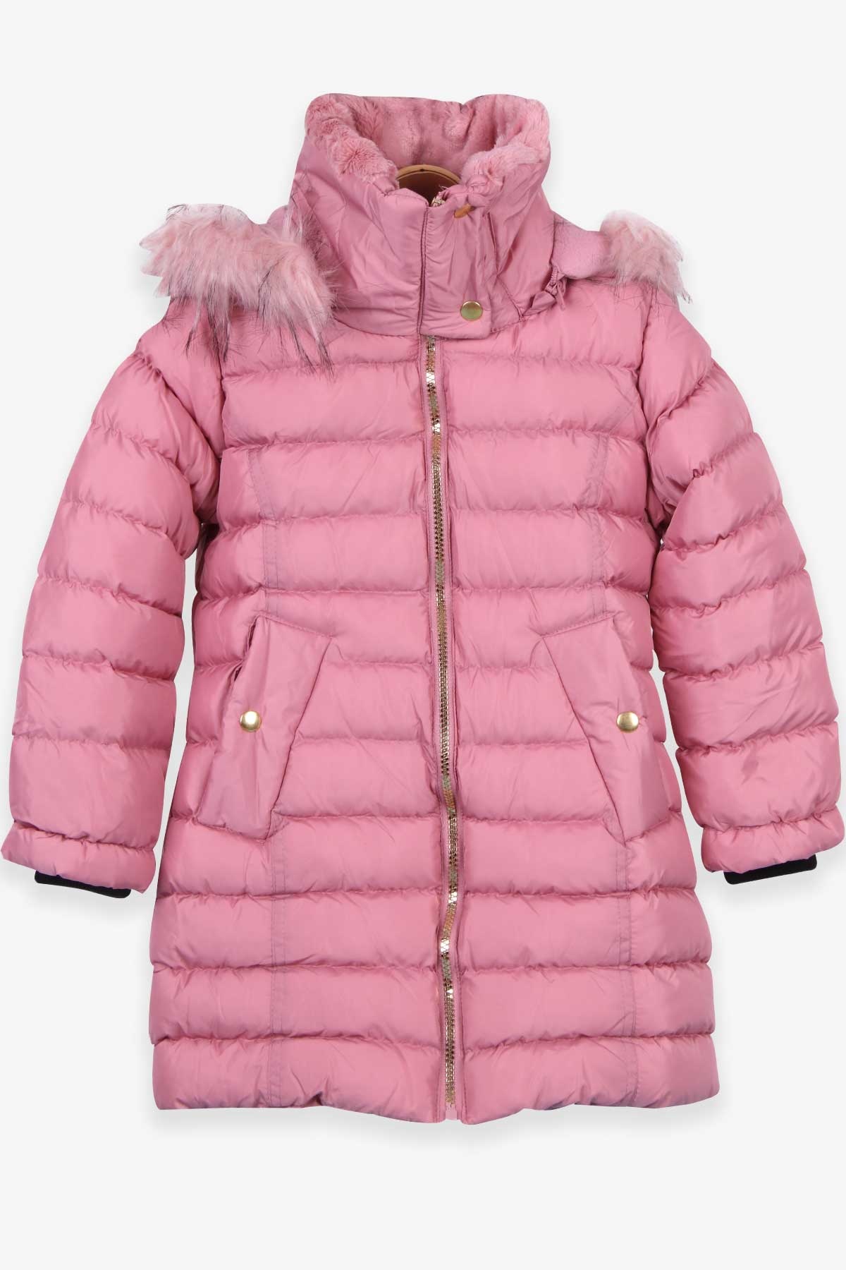 Breeze Kız Çocuk Mont Kapüşonlu Parka Gülkurusu (7-10 Yaş)