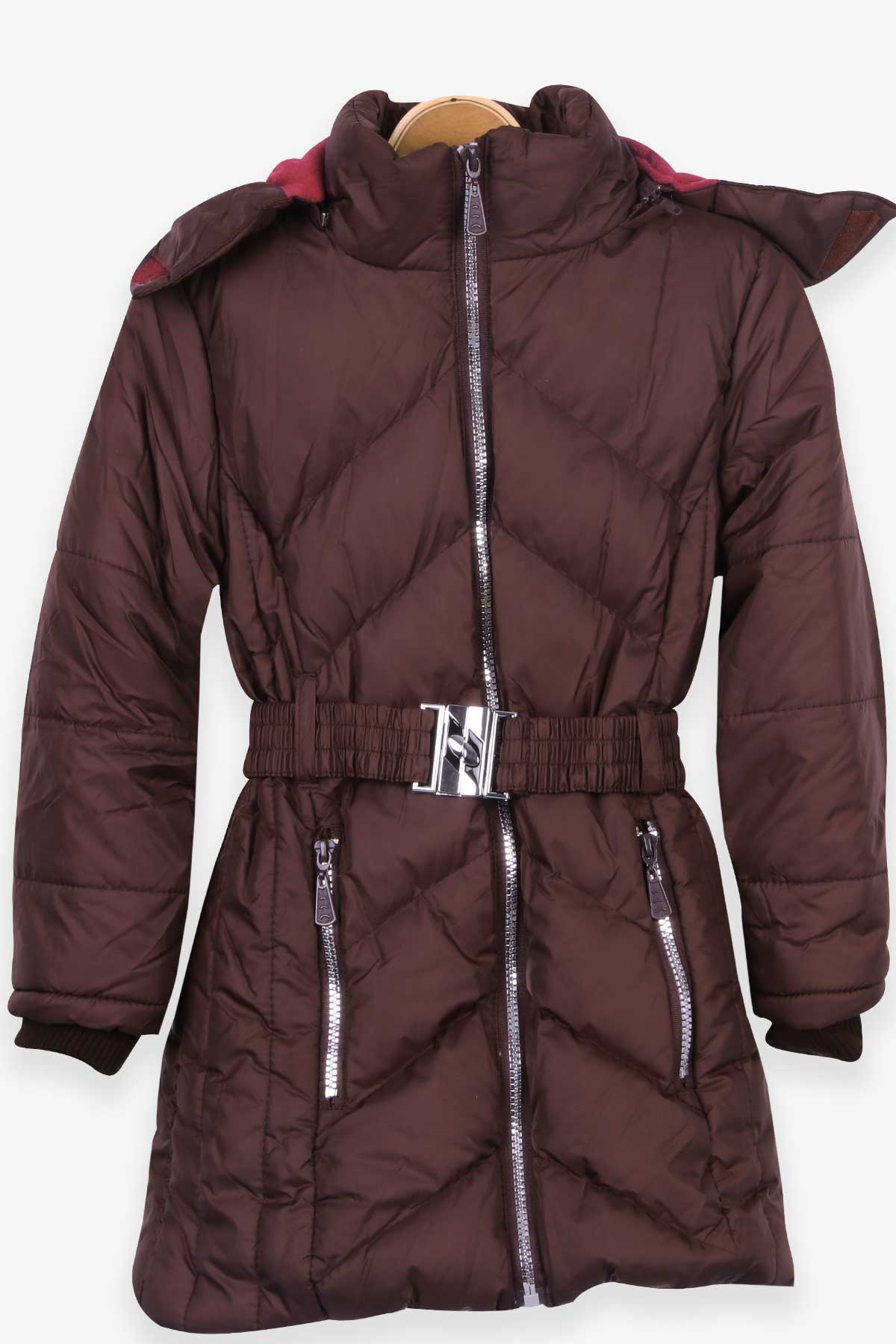 Breeze Kız Çocuk Mont Kapüşonlu Parka Kahverengi (7-10 Yaş)