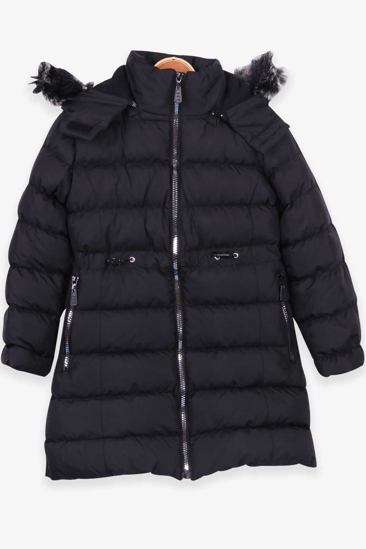 Breeze Kız Çocuk Mont Kapüşonlu Parka Siyah (7-10 Yaş)
