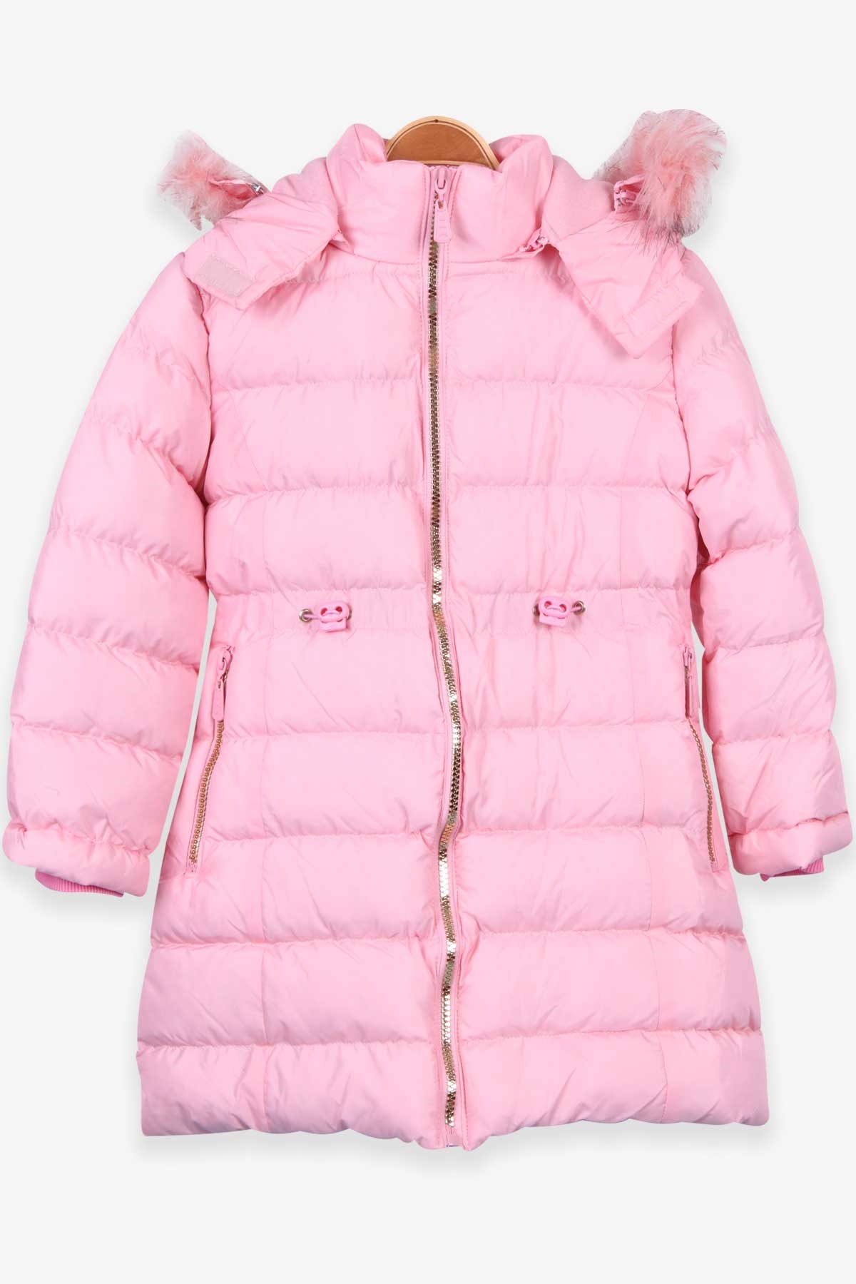 Breeze Kız Çocuk Mont Kapüşonlu Parka Pudra (7-10 Yaş)
