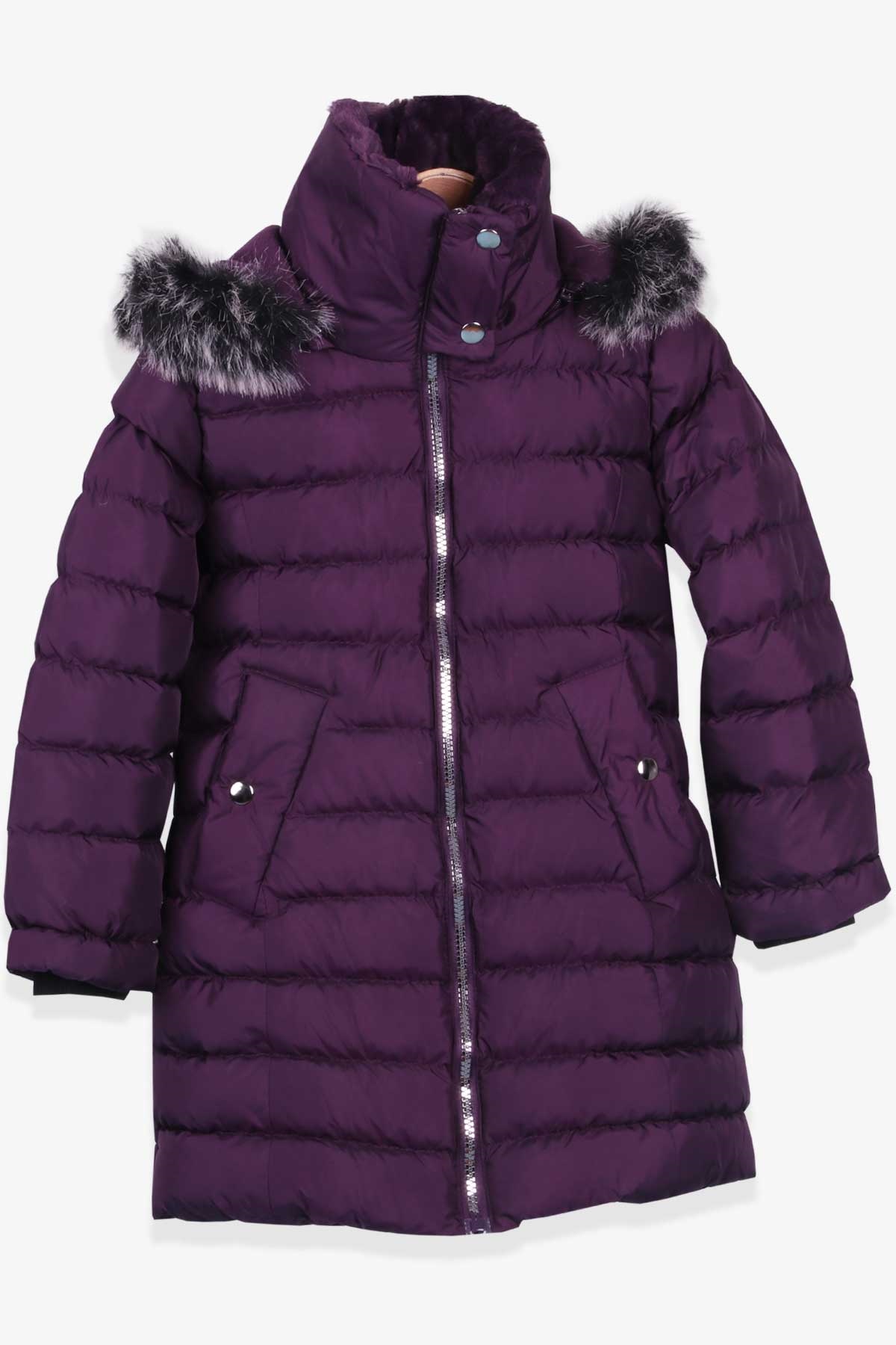 Breeze Kız Çocuk Mont Kapüşonlu Parka Mürdüm (7-10 Yaş)
