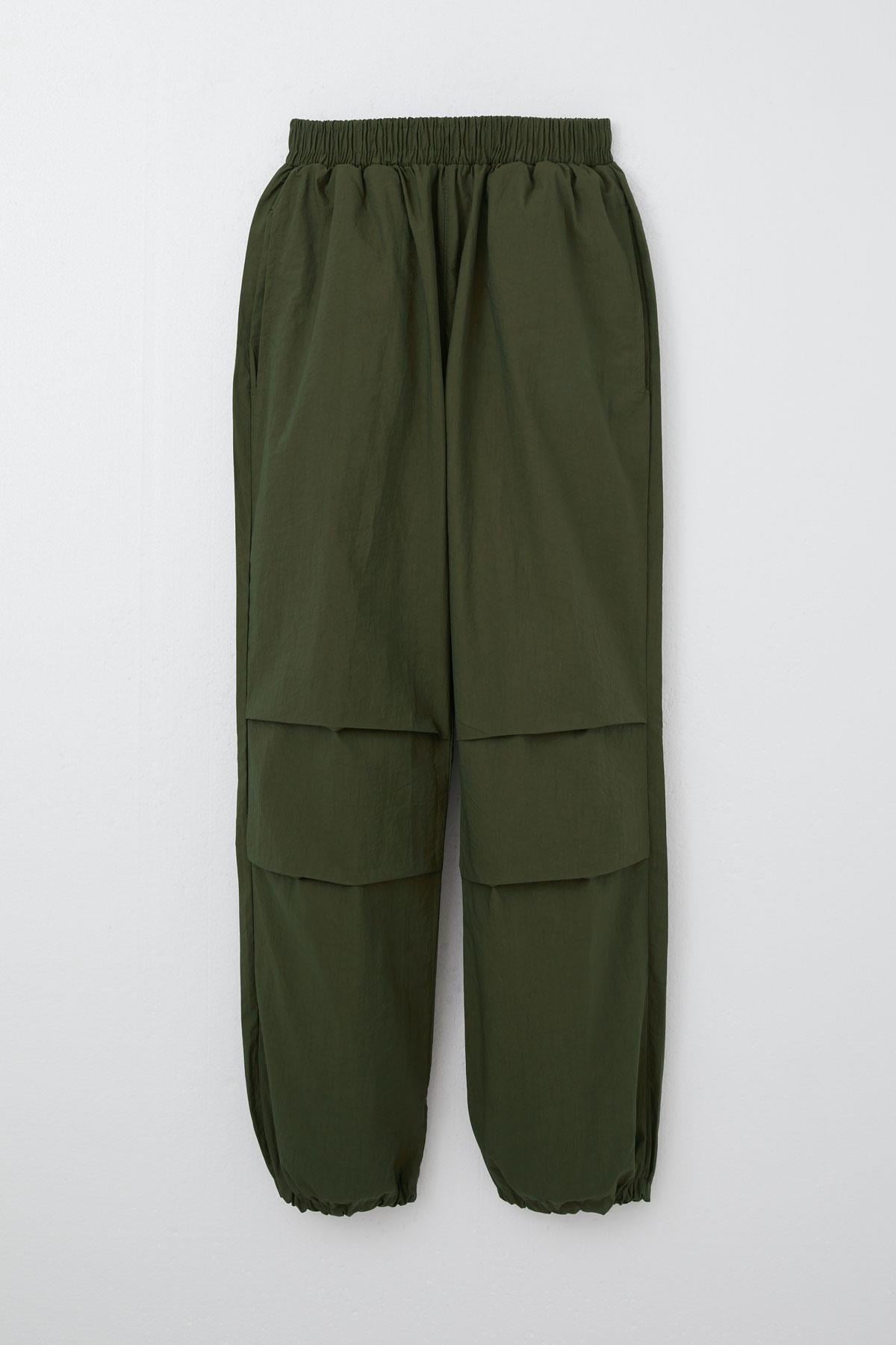 Breeze Kız Çocuk Paraşüt Jogger Paça Pantolon Haki Yeşil (6-12 Yaş)