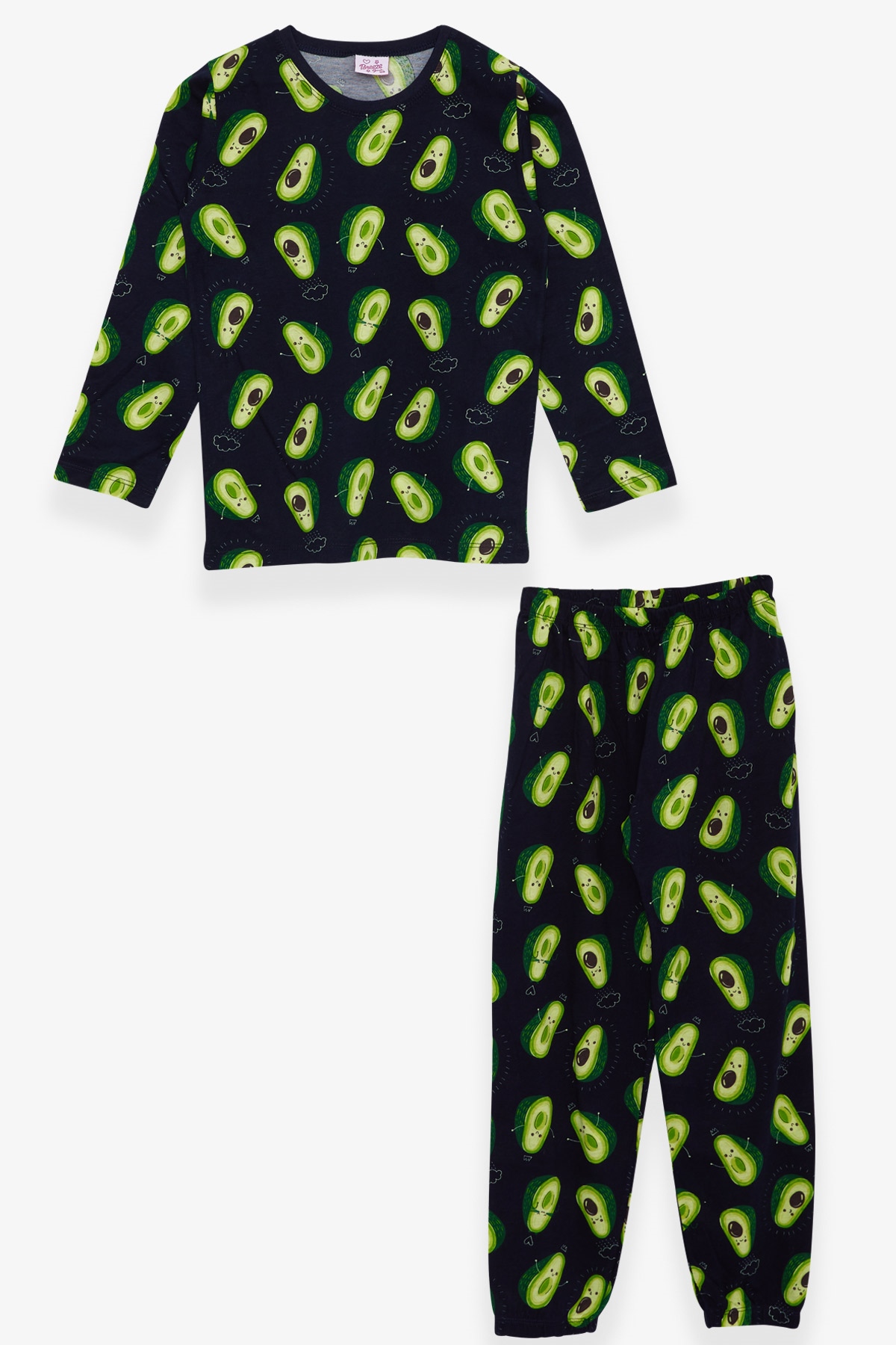 Breeze Kız Çocuk Pijama Takımı Ananas Desenli Lacivert (4-8 Yaş)