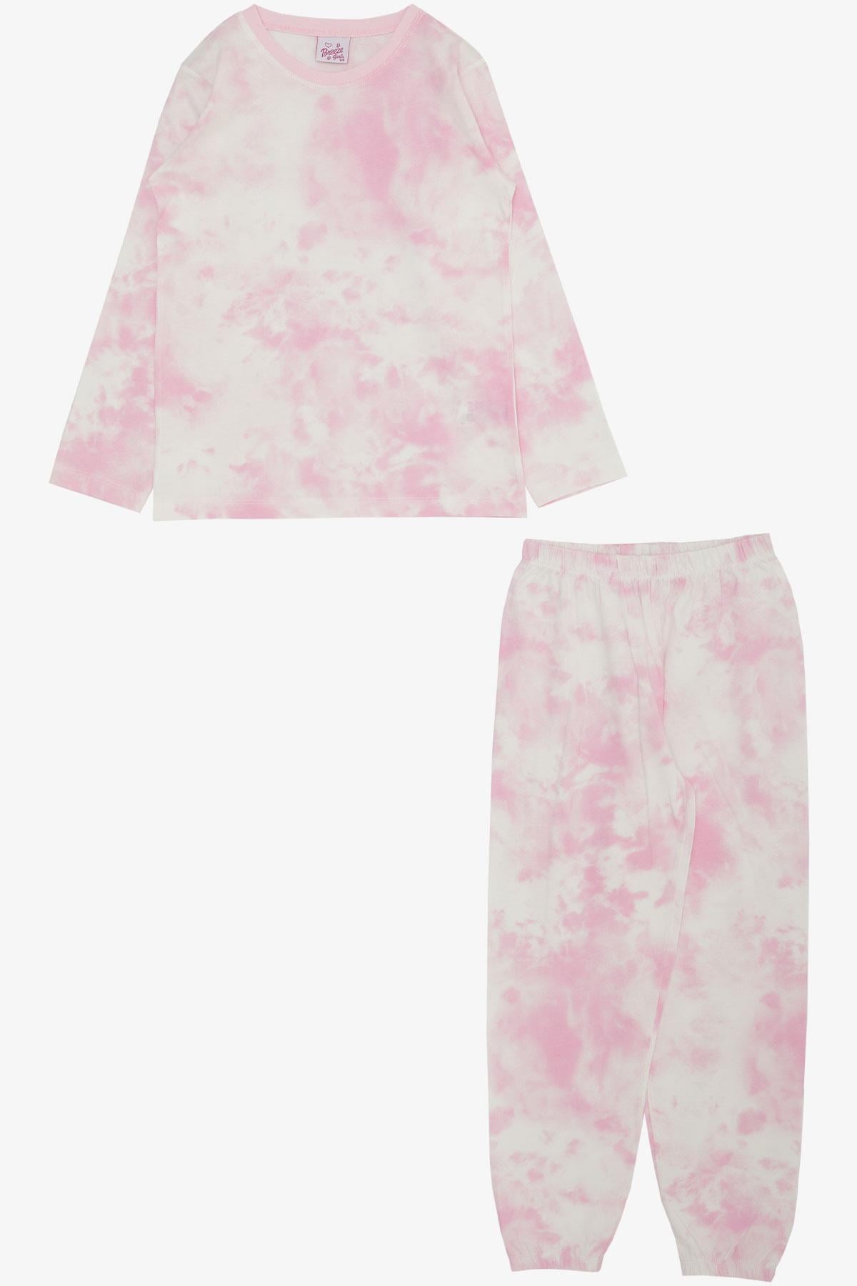 Breeze Kız Çocuk Pijama Takımı Batik Desenli Pembe (4-8 Yaş)