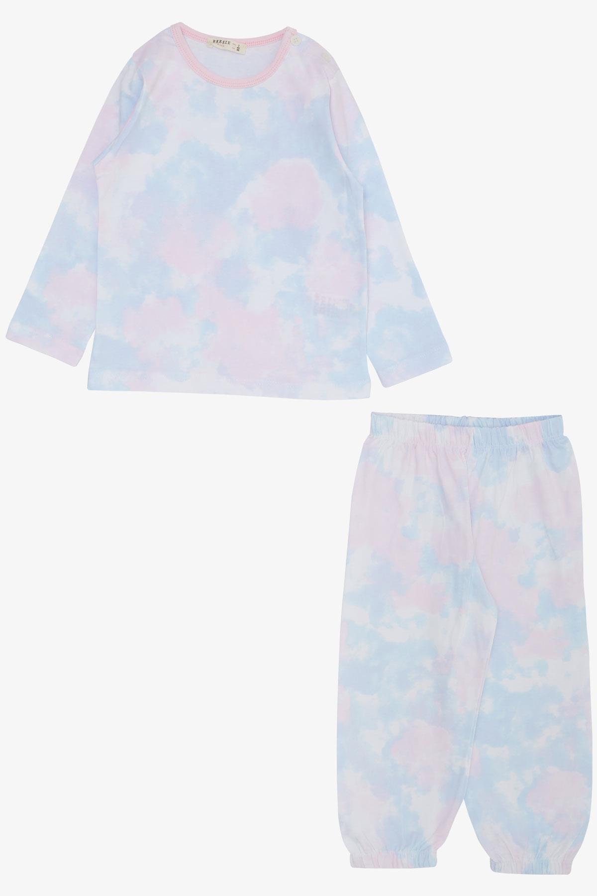 Breeze Kız Çocuk Pijama Takımı Batik Desenli Karışık Renk (1-3 Yaş)