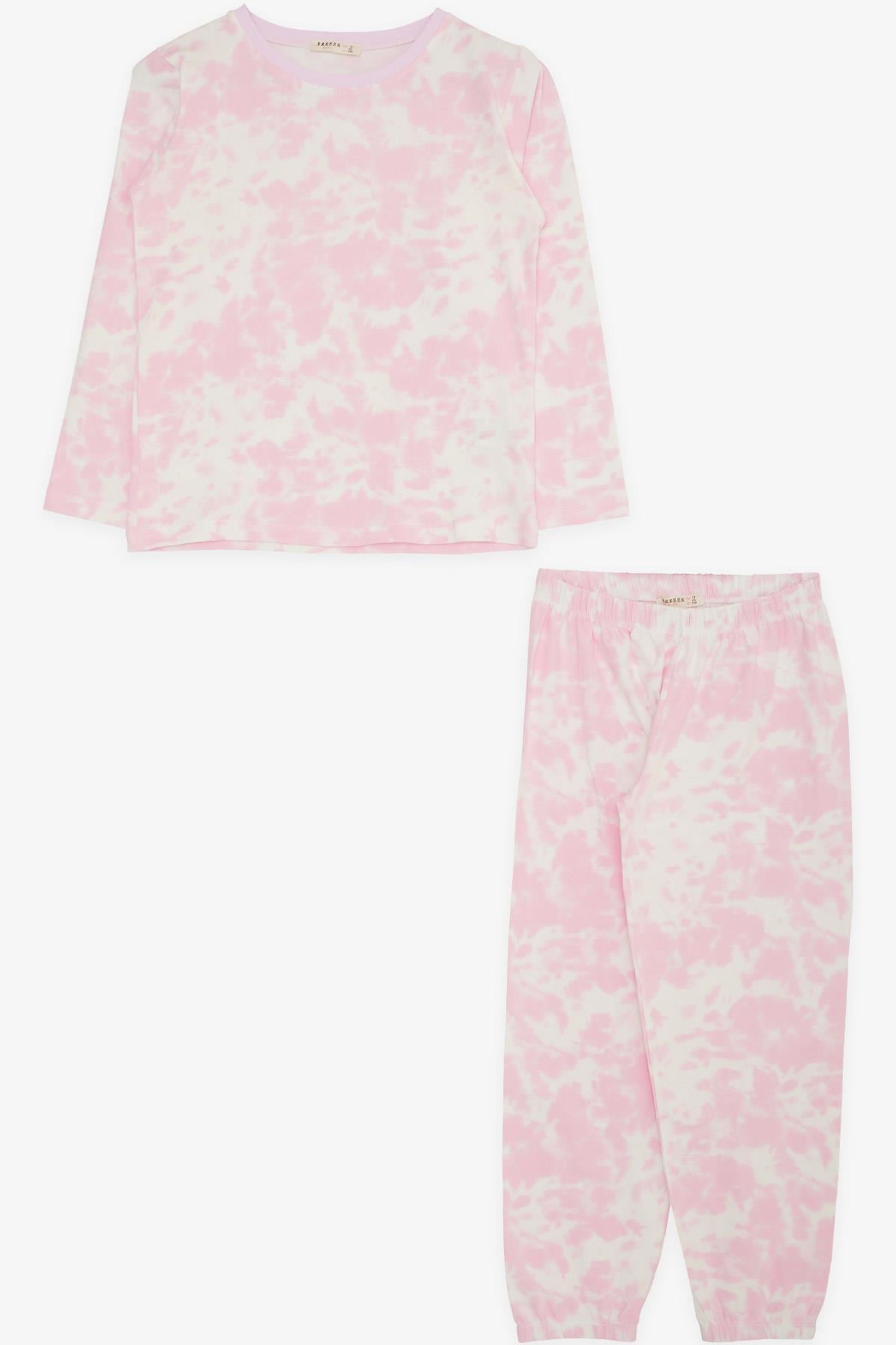 Breeze Kız Çocuk Pijama Takımı Batik Desenli Pembe (9-12 Yaş)