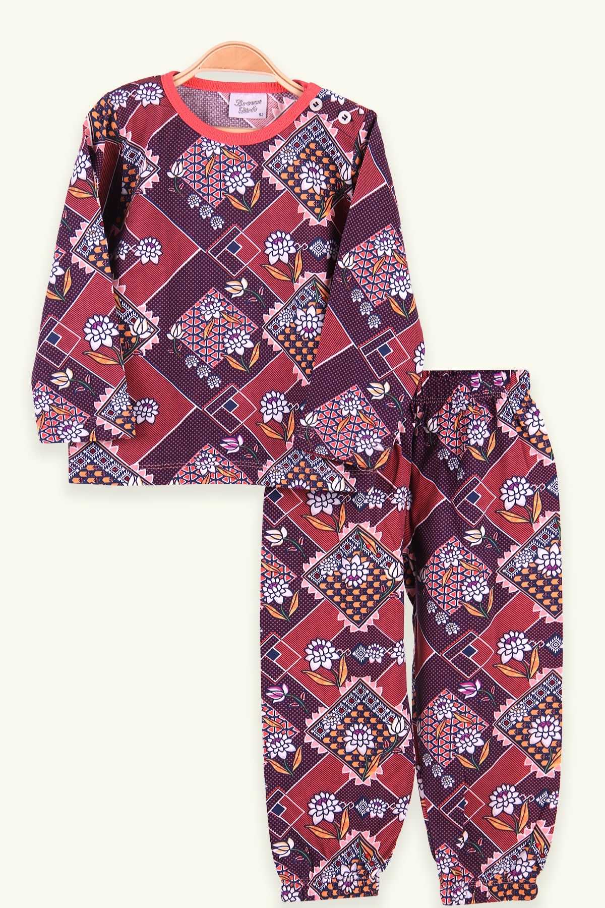 Breeze Kız Çocuk Pijama Takımı Çiçekli Gülkurusu (2-6 Yaş)