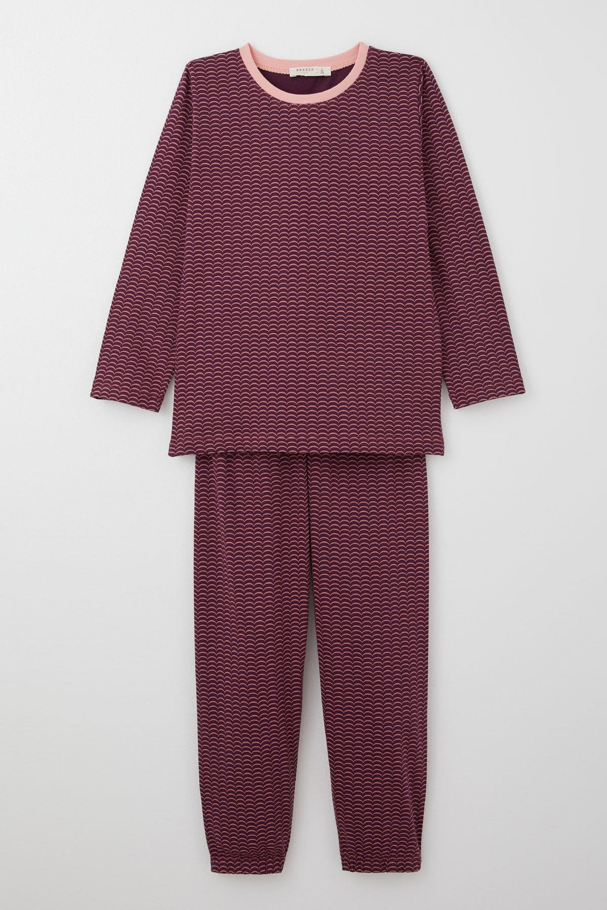 Breeze Kız Çocuk Pijama Takımı Desenli Vişne Çürüğü (4-8 Yaş)