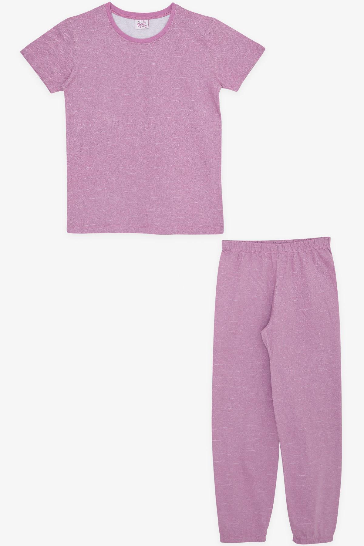 Breeze Kız Çocuk Pijama Takımı Desenli Eflatun (4-8 Yaş)